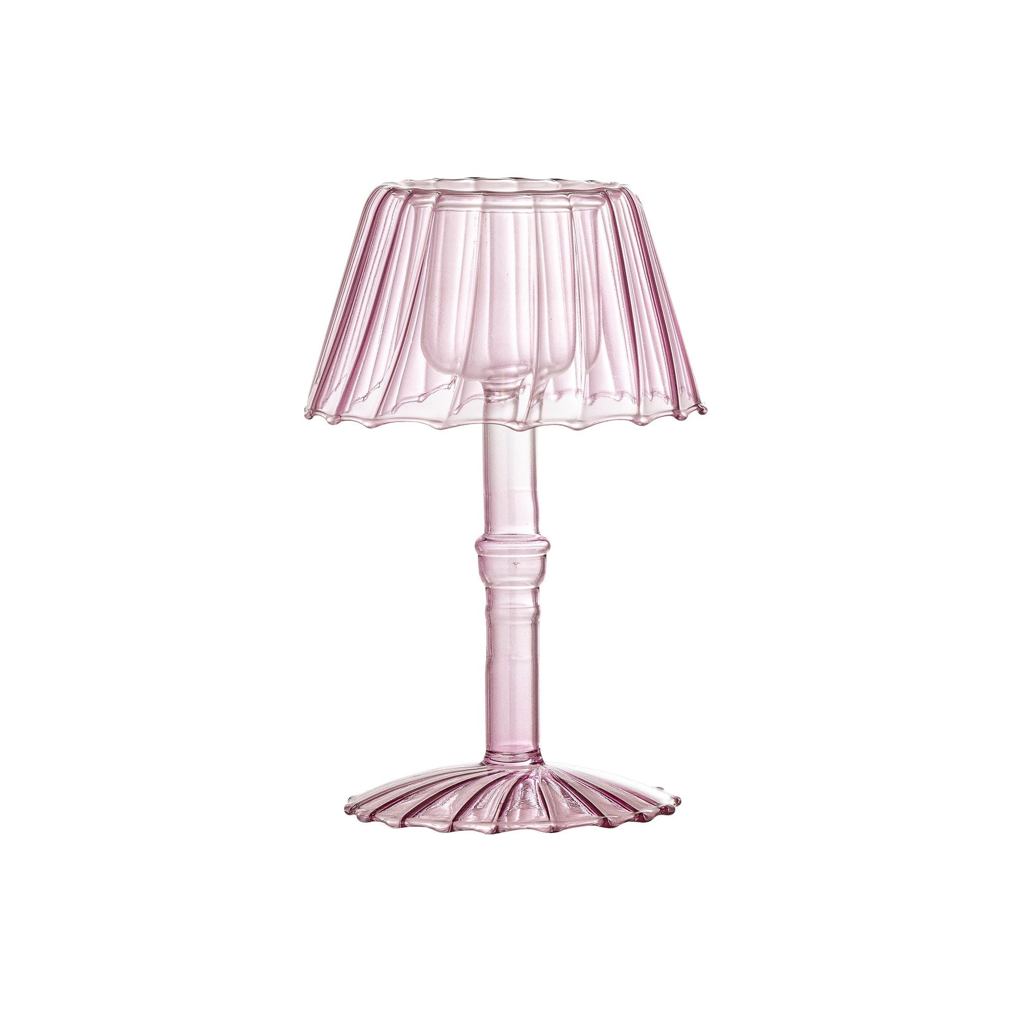 Bloomingville Cisco Ljusstake, Rosa, Glas