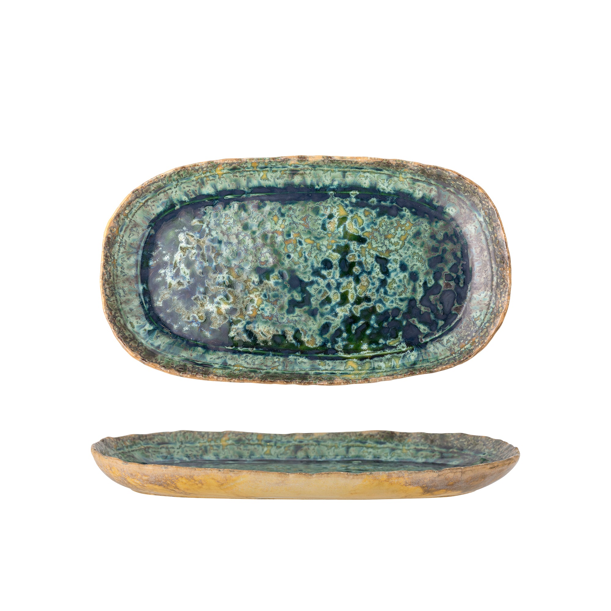 Bloomingville Milani Serveringsfat, Grön, Stengods