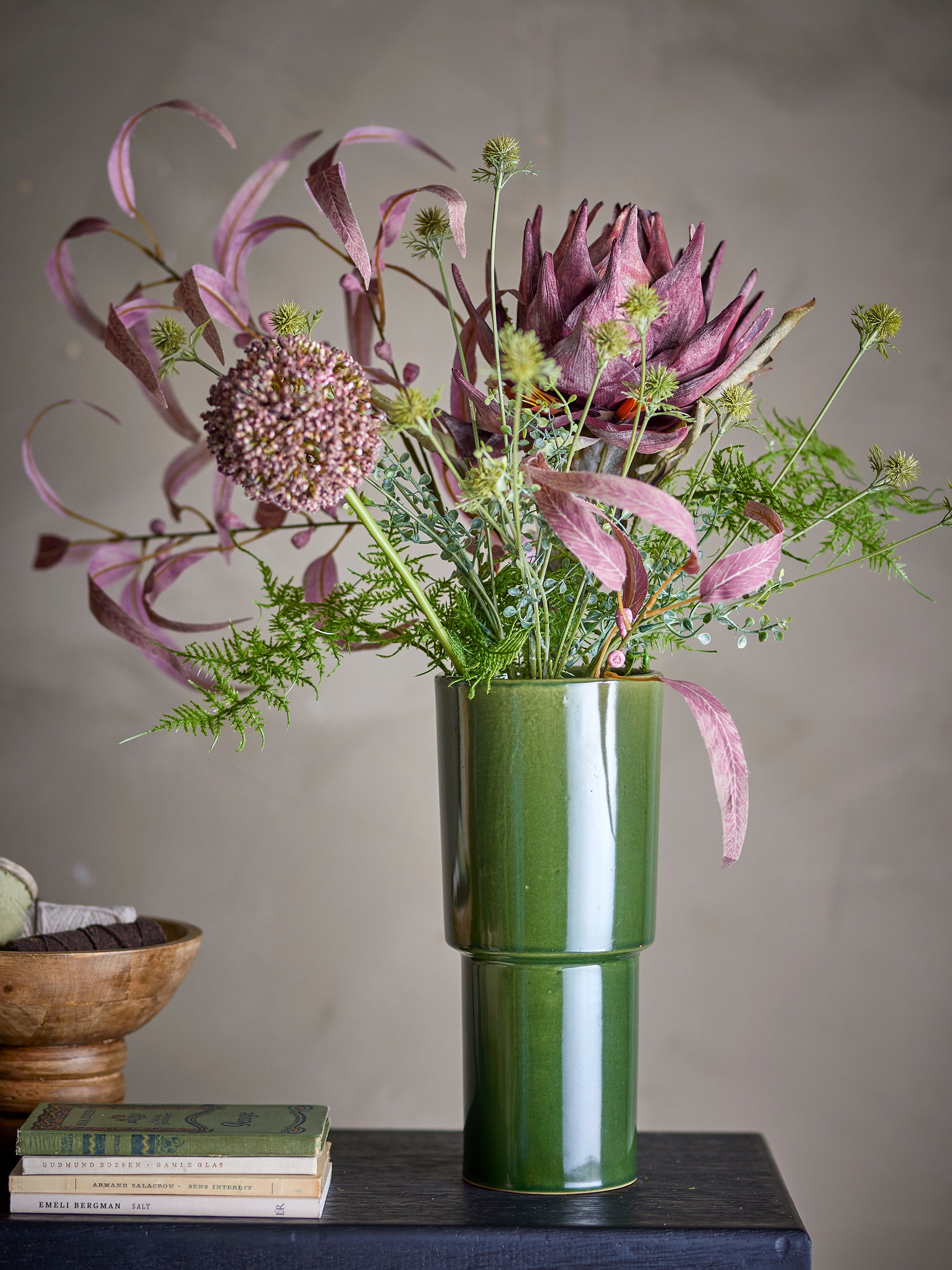 Bloomingville Marji Vas, Grön, Stengods