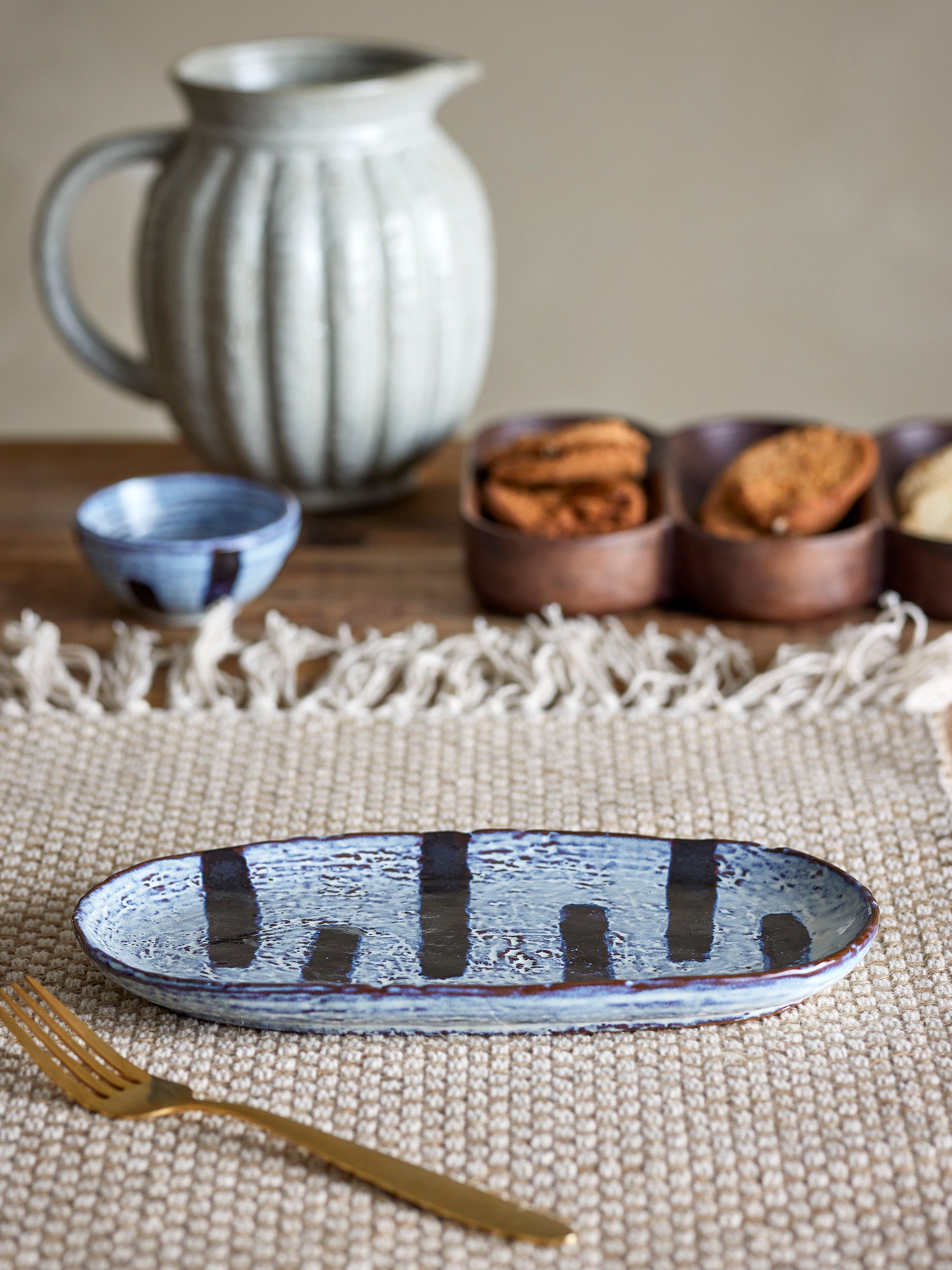 Bloomingville Ever Plate, Svart, Stengods