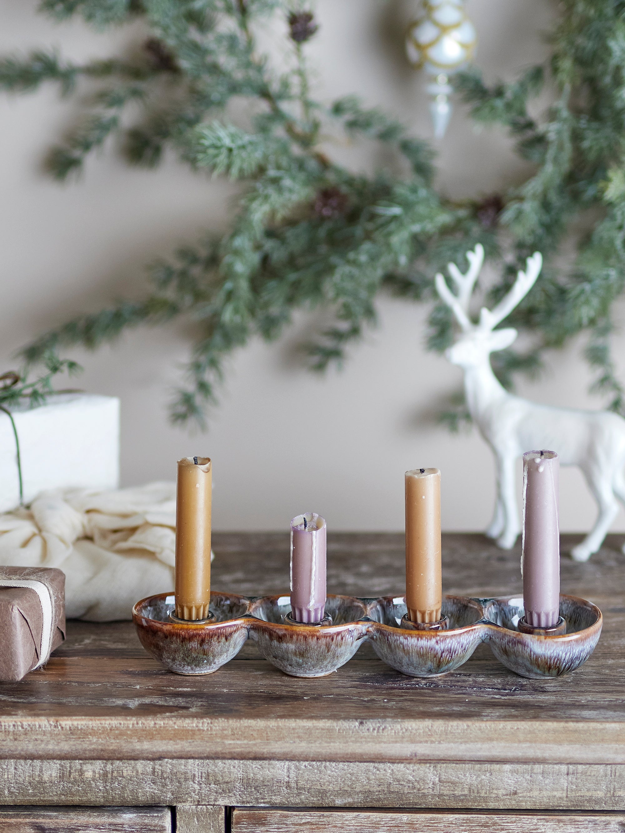 Bloomingville Kalia Adventsljusstake, Brun, Stengods