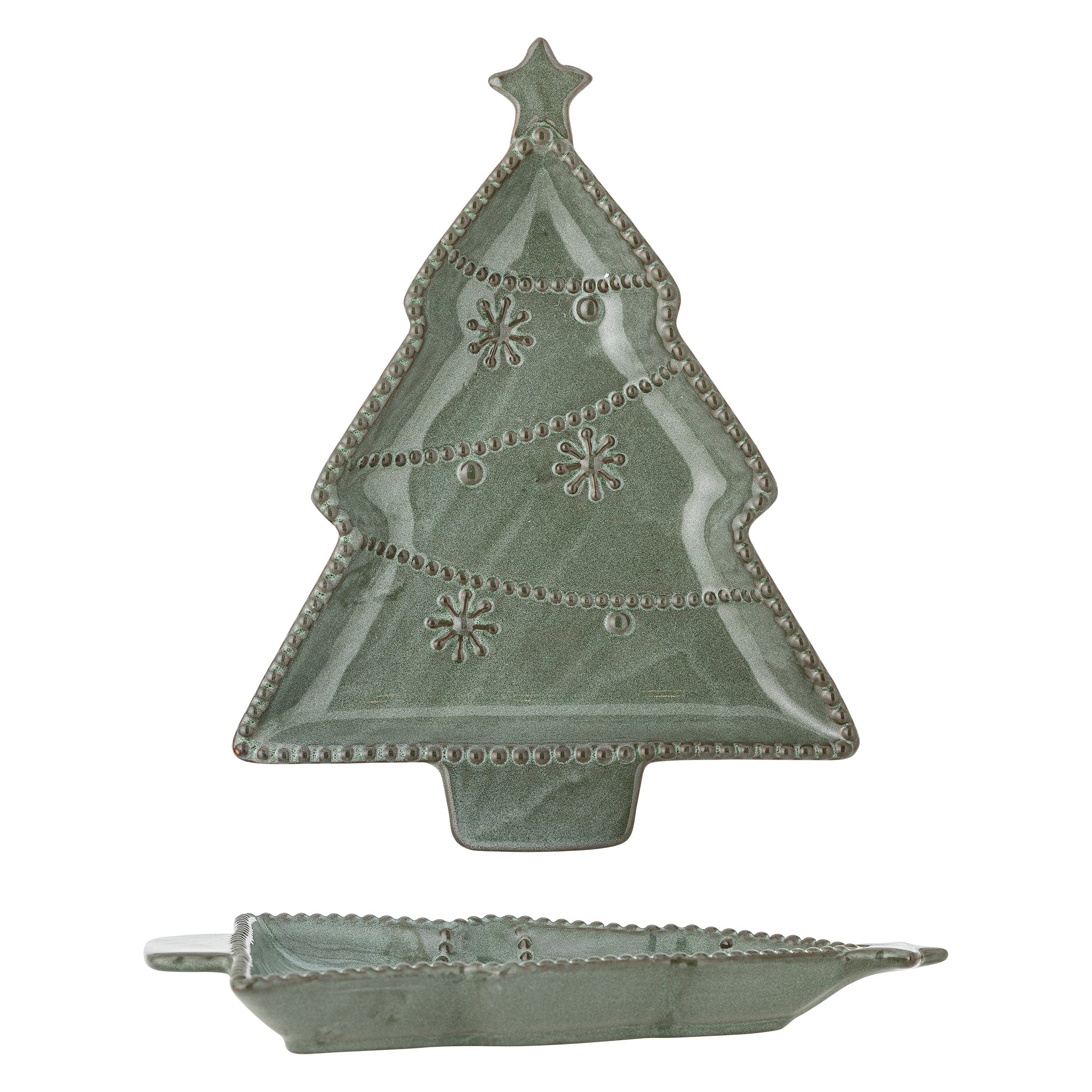 Bloomingville Alder Serveringsfat, Grön, Stengods