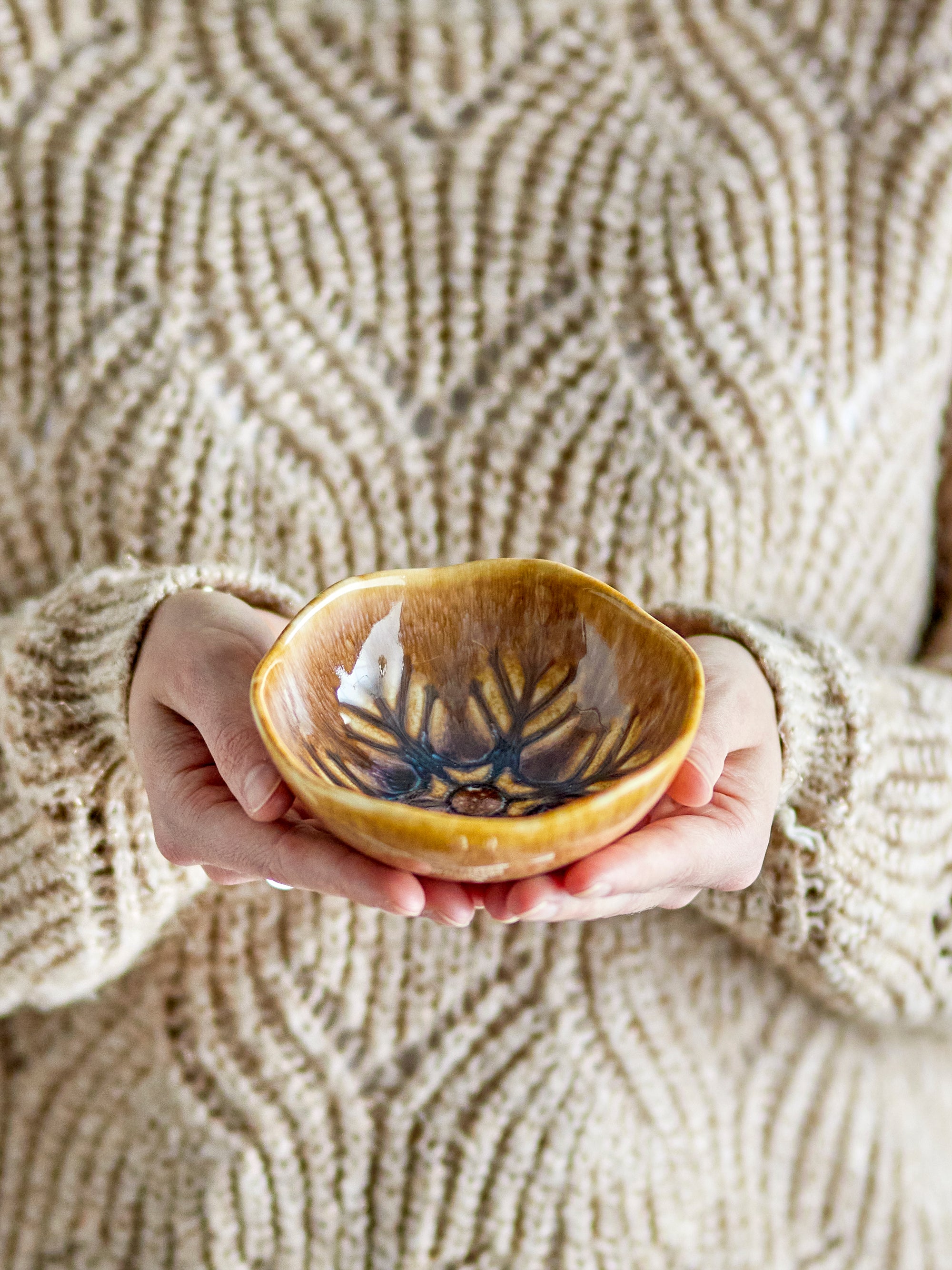 Bloomingville Acco Skål, Brun, Stengods