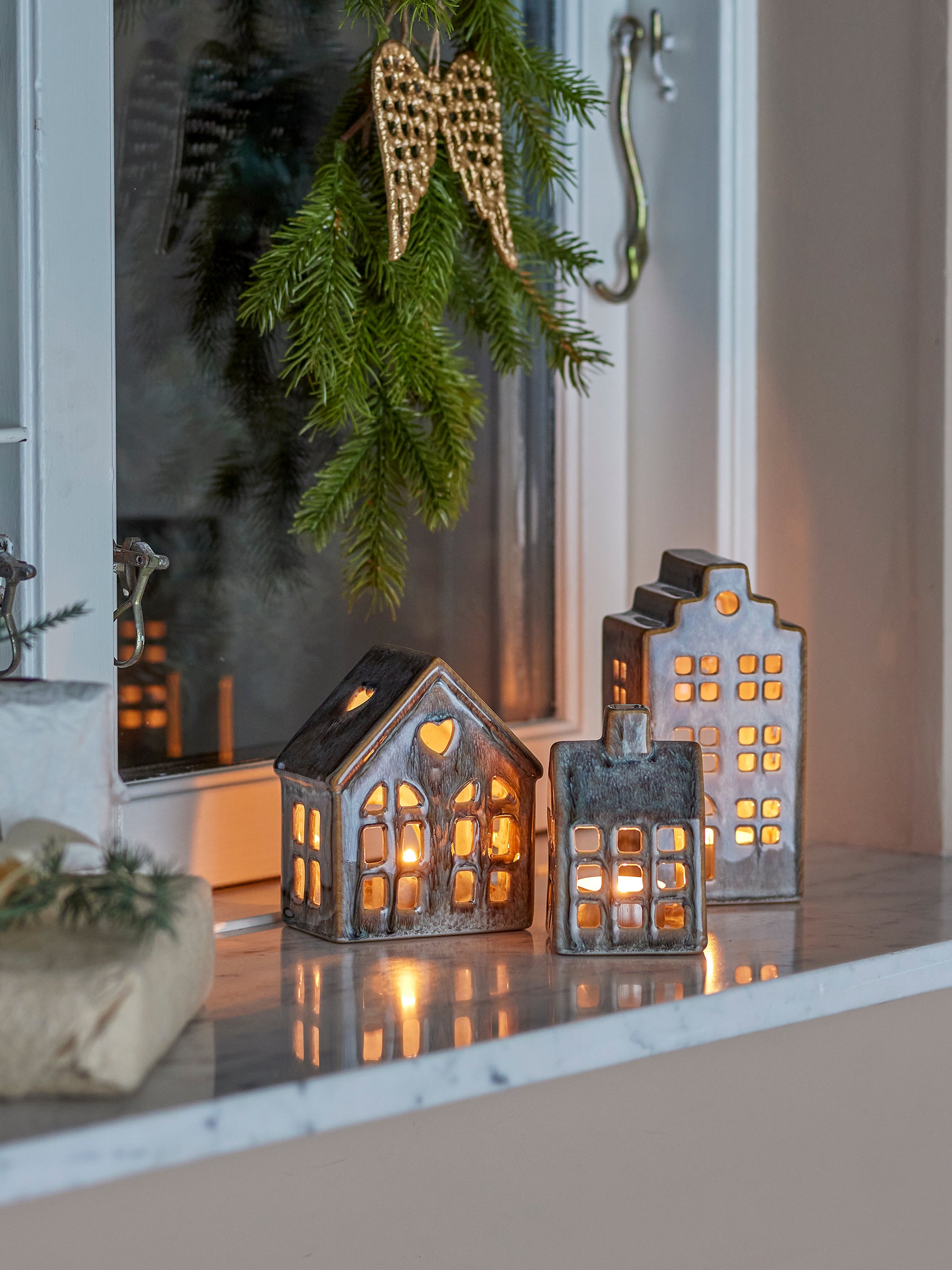 Bloomingville Kalia Värmeljushållare, Brun, Stengods