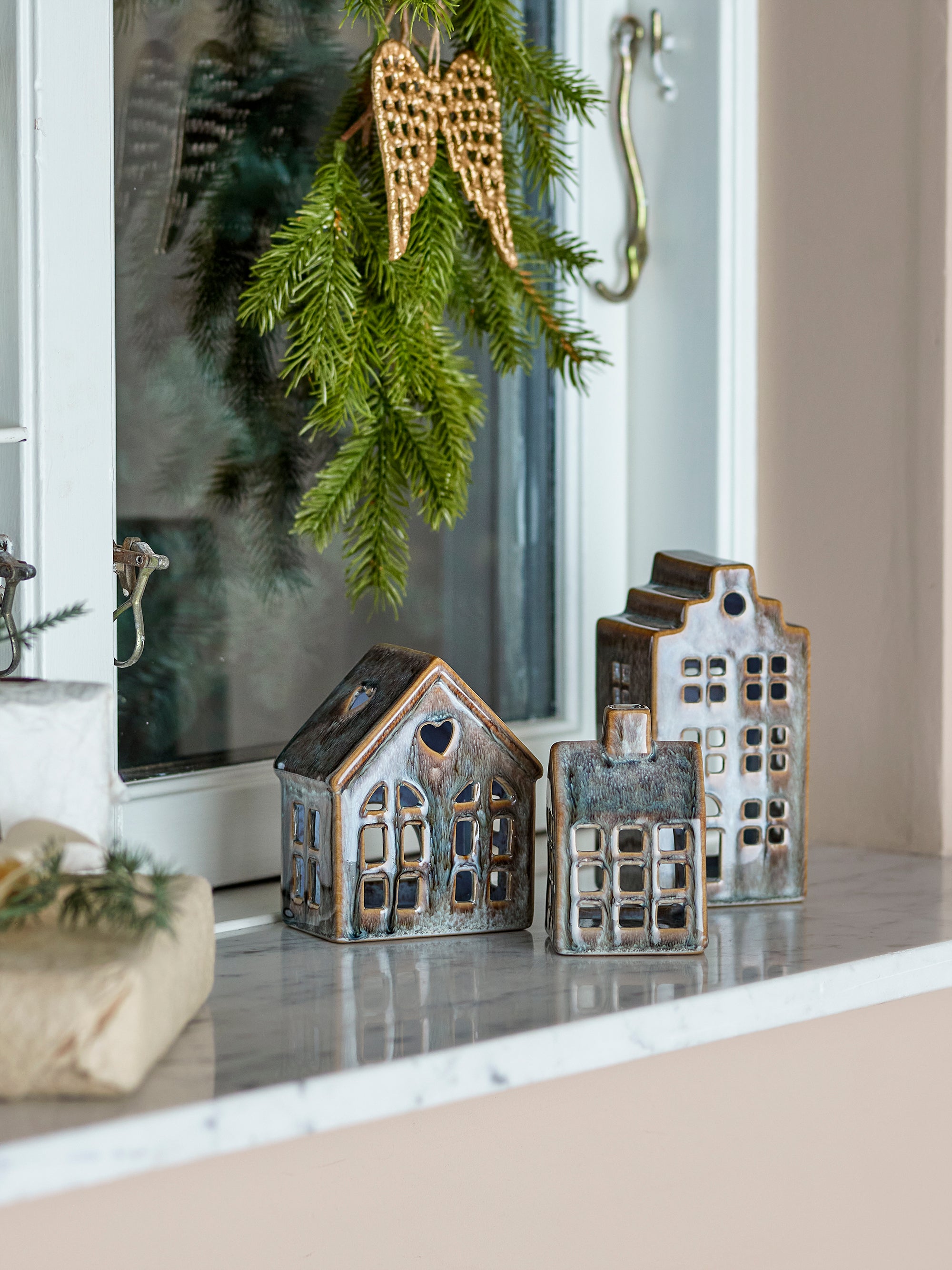 Bloomingville Kalia Värmeljushållare, Brun, Stengods