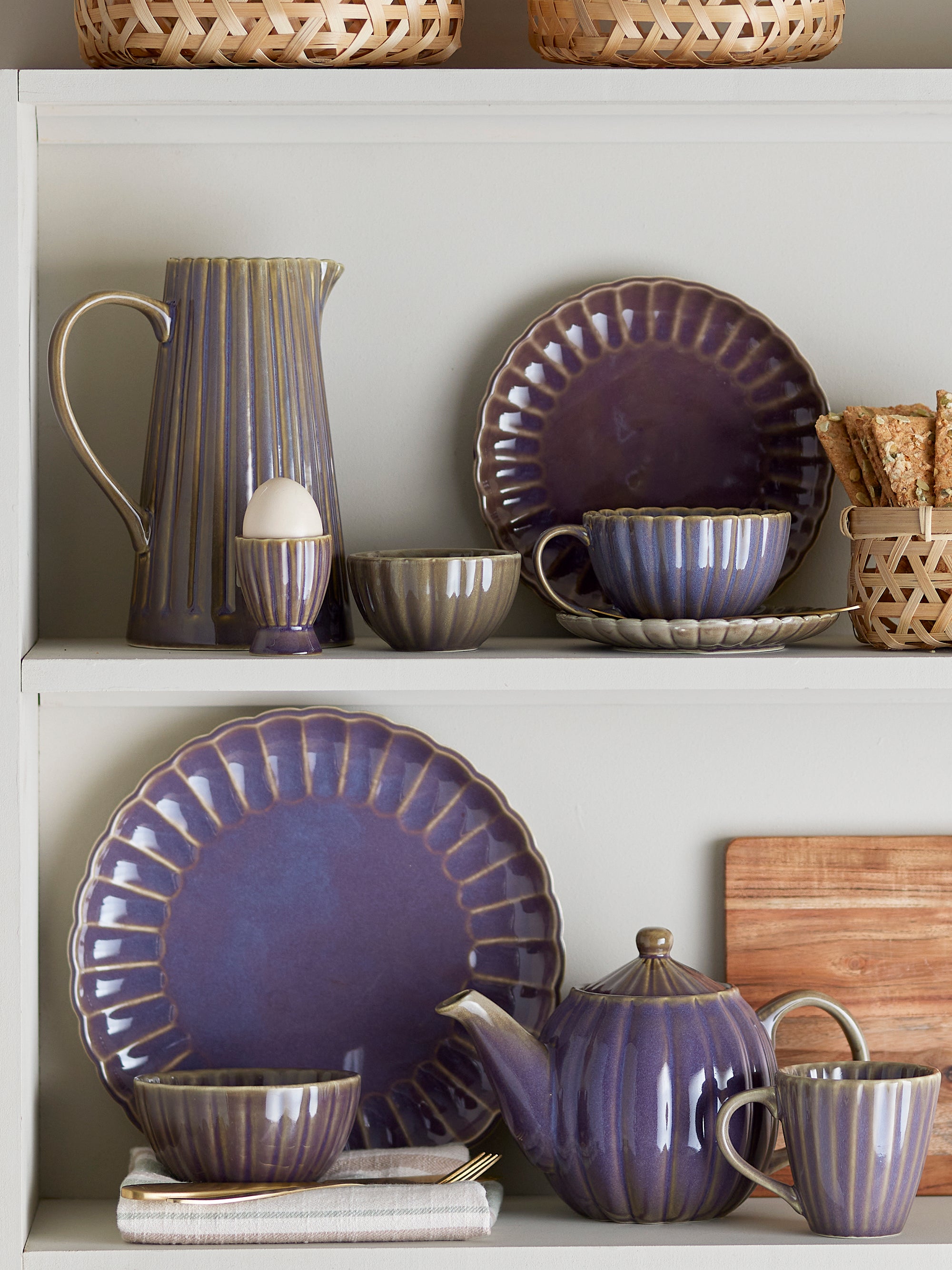 Bloomingville Latina Äggkopp, Lila, Stengods