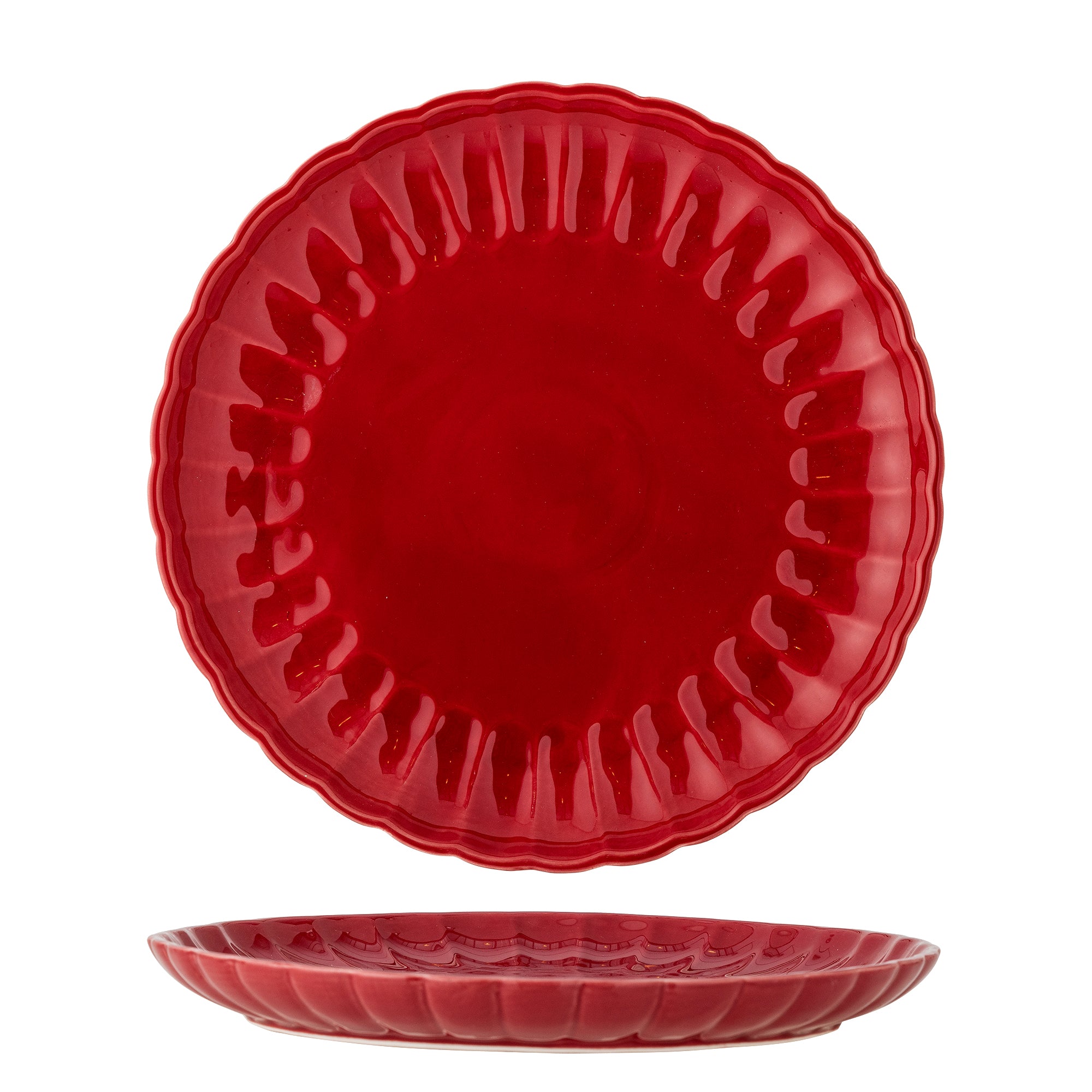 Bloomingville Latina Tallrik, Röd, Stengods