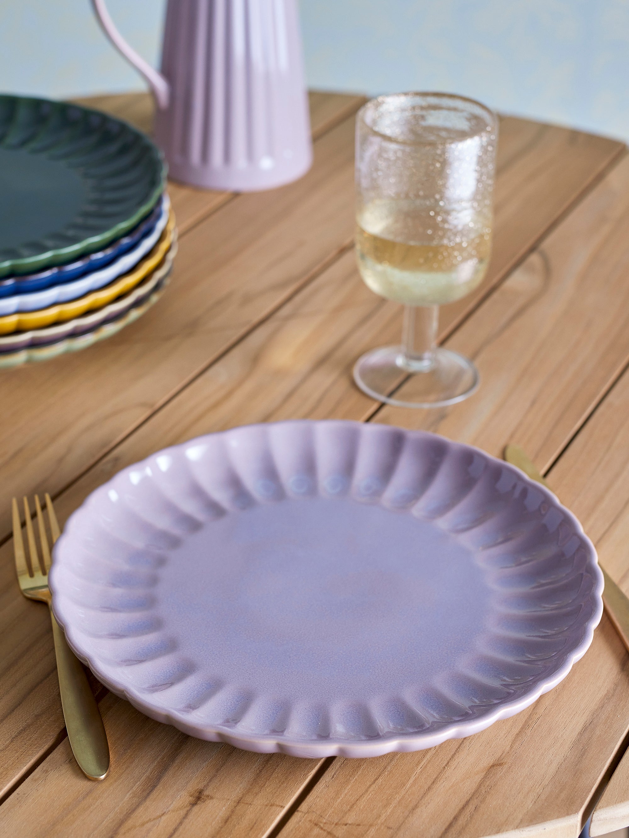 Bloomingville Latina Tallrik, Rosa, Stengods