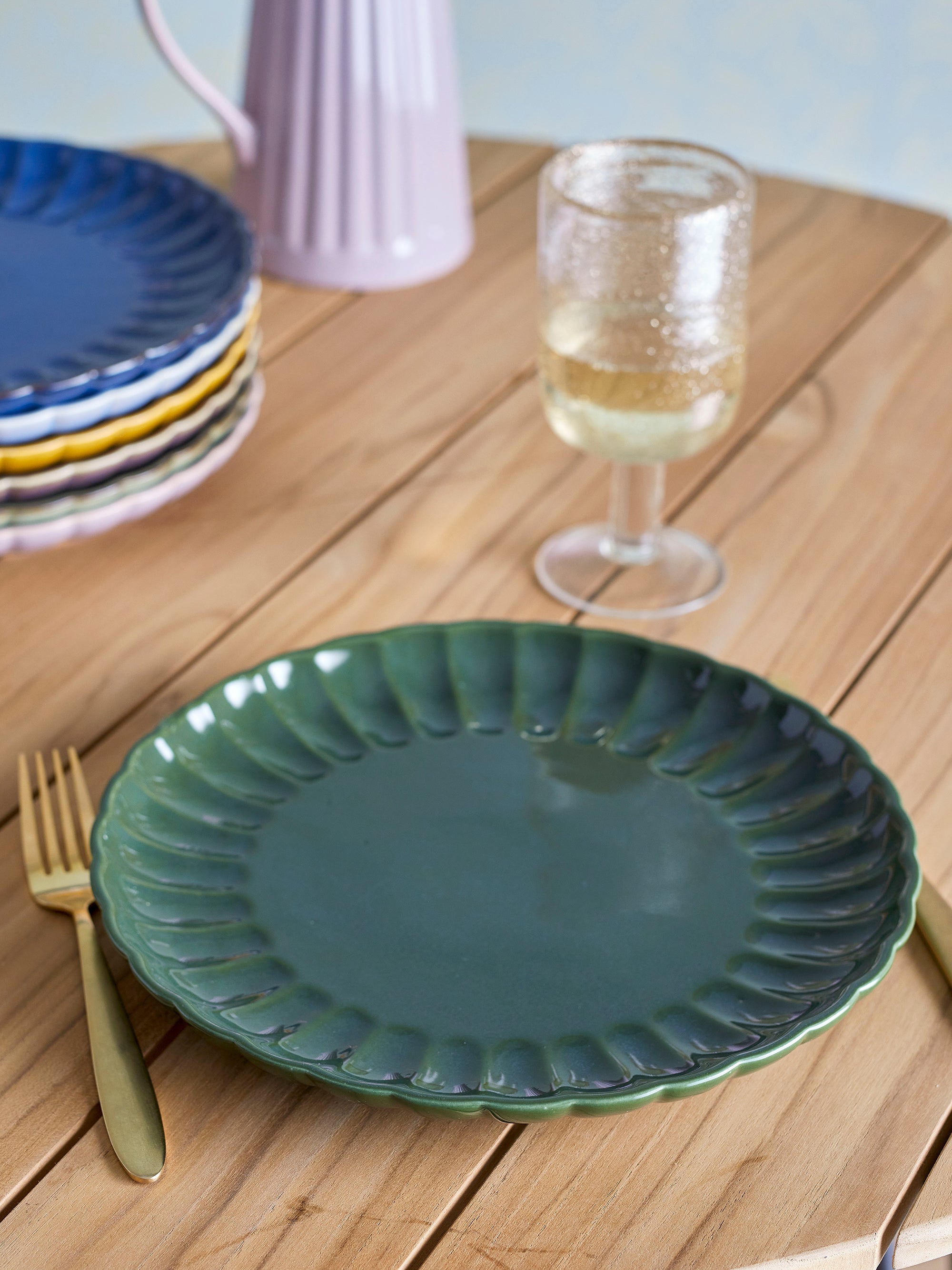 Bloomingville Latina Tallrik, Grön, Stengods