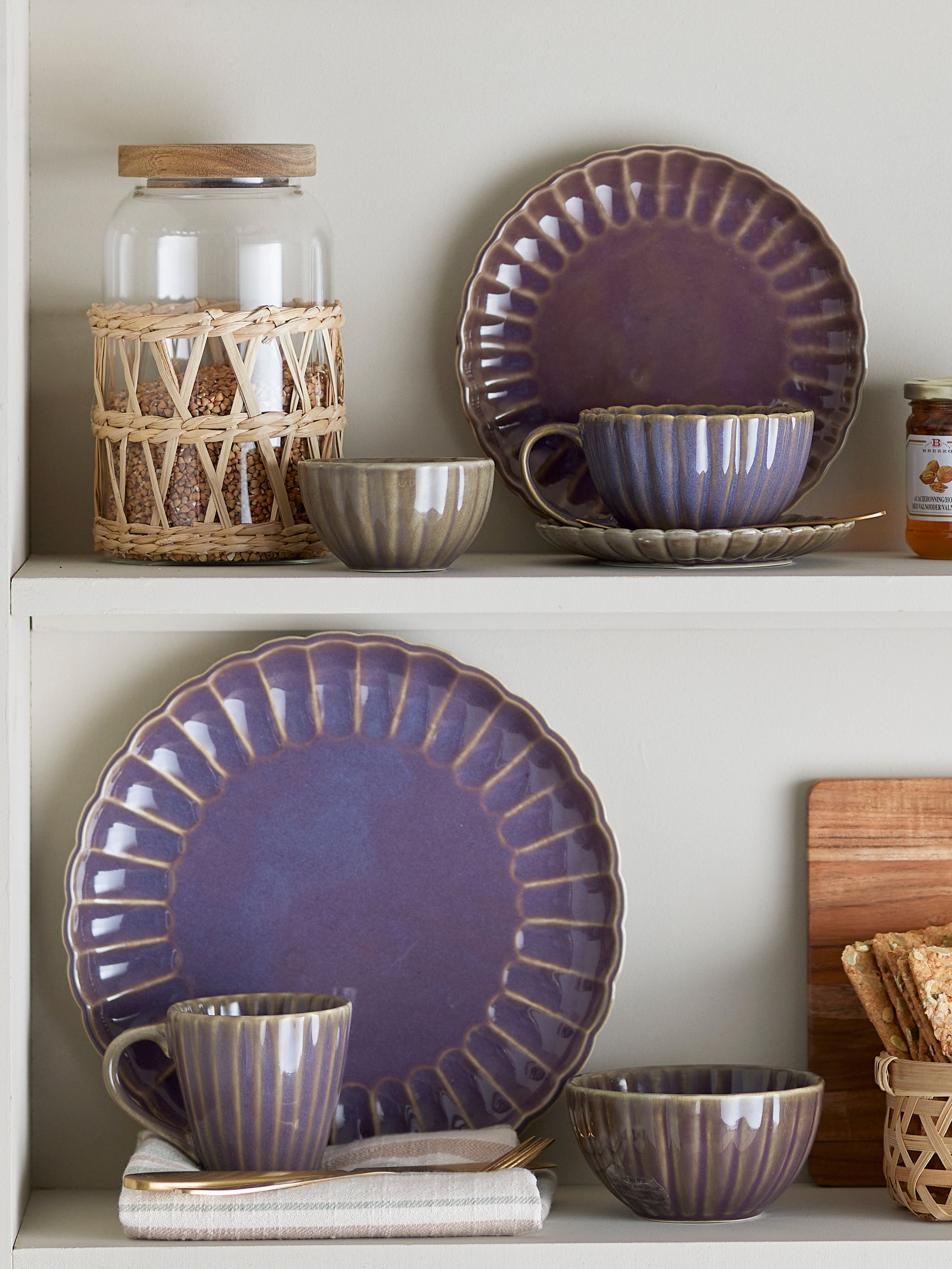 Bloomingville Latina Tallrik, Lila, Stengods