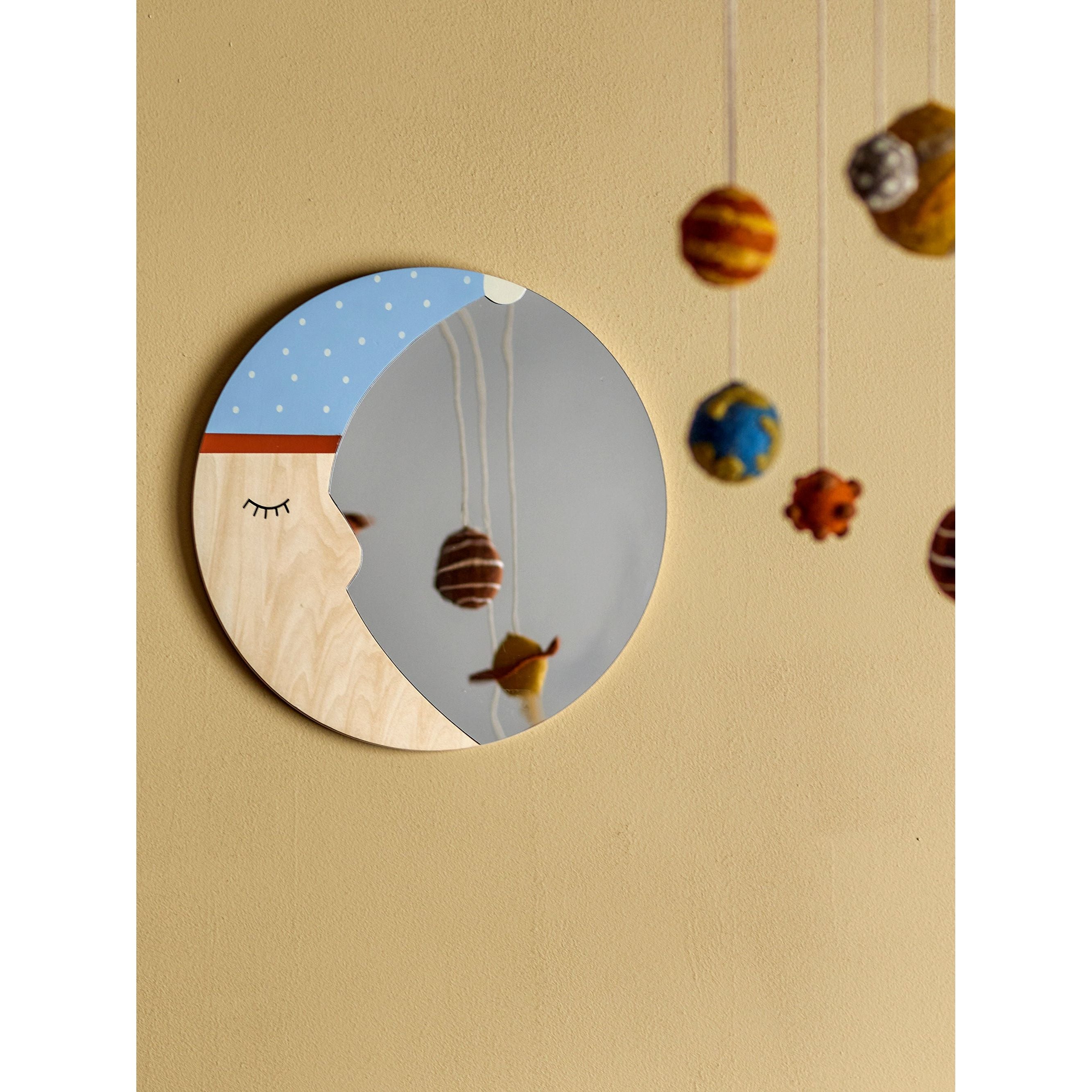 Bloomingville Mini Moony Väggspegel, Natur, FSC®100% Plywood