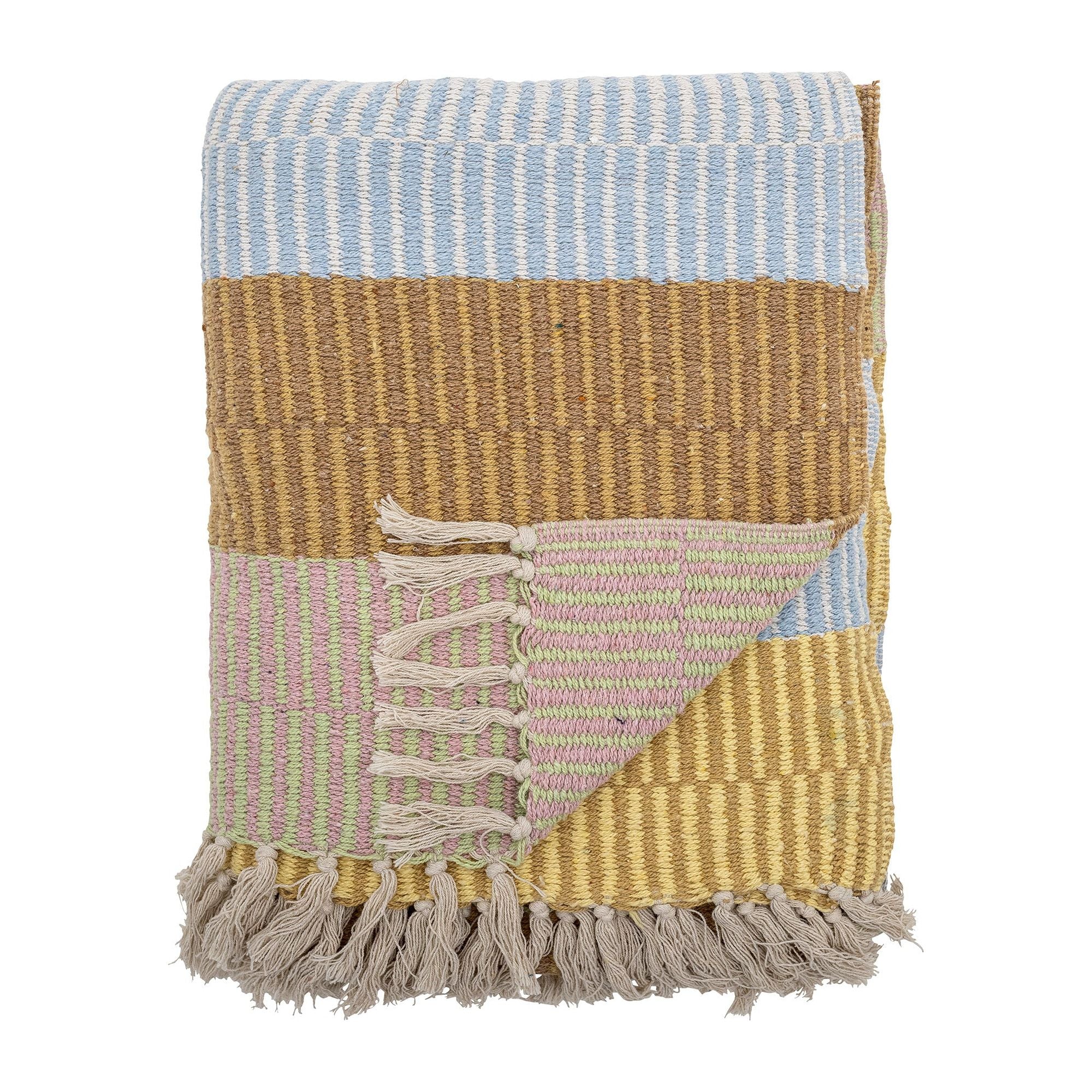 Creative Collection Isnel Pläd, Gul, Återvunnen Bomull