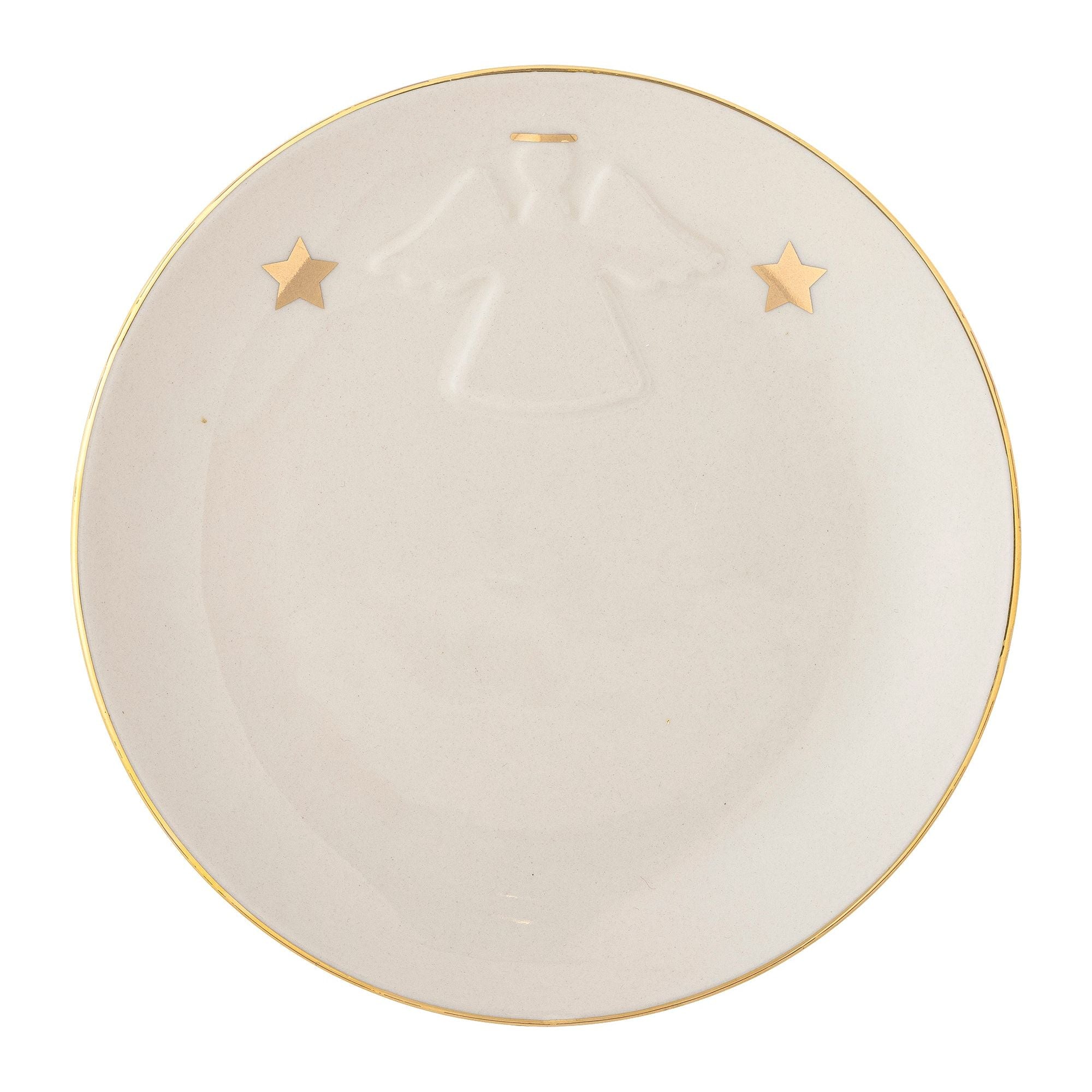 Bloomingville Starry Tallrik, Vit, Stengods