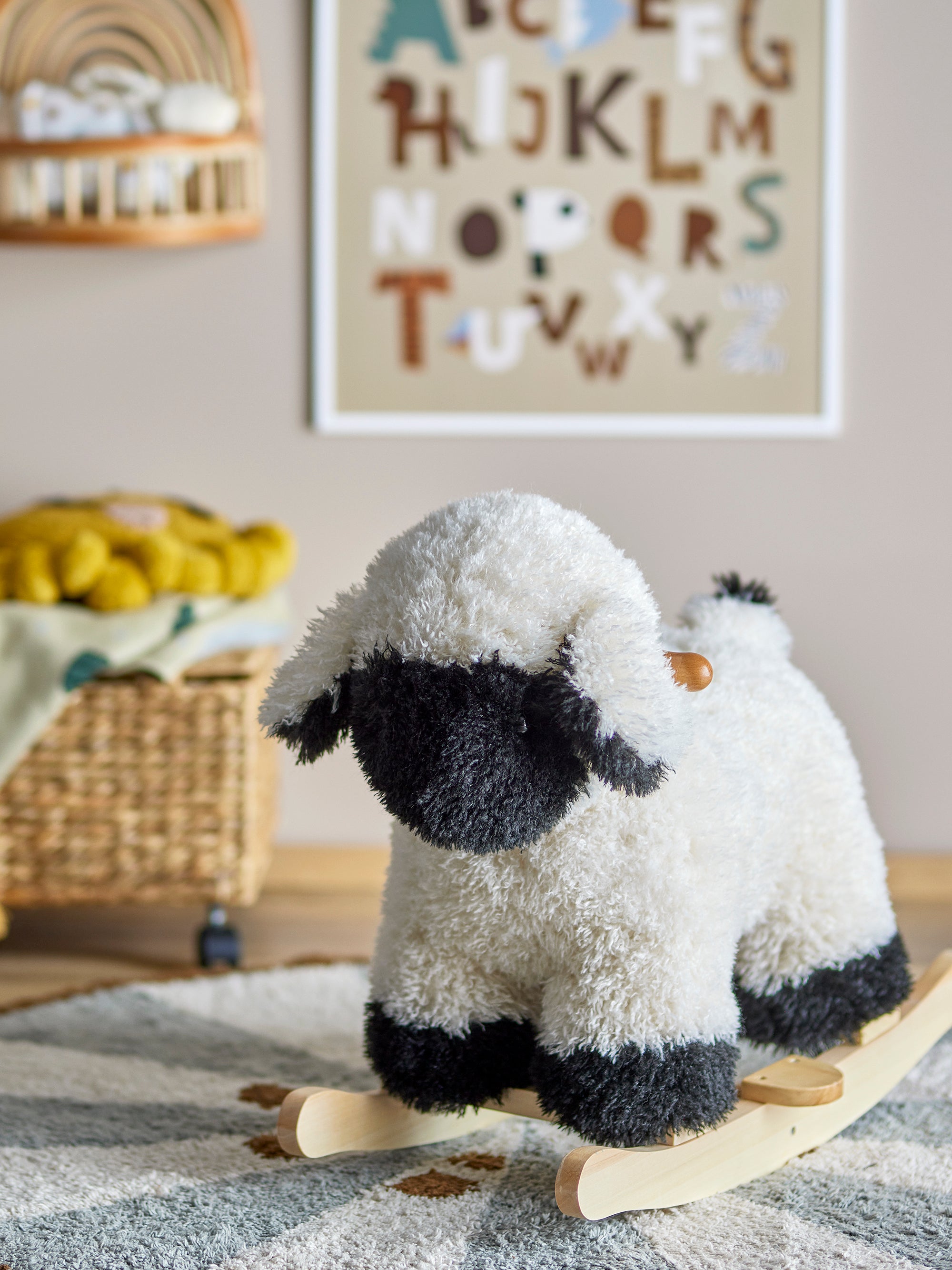 Bloomingville Mini Dolly Gunghäst, Får, Vit, Polyester