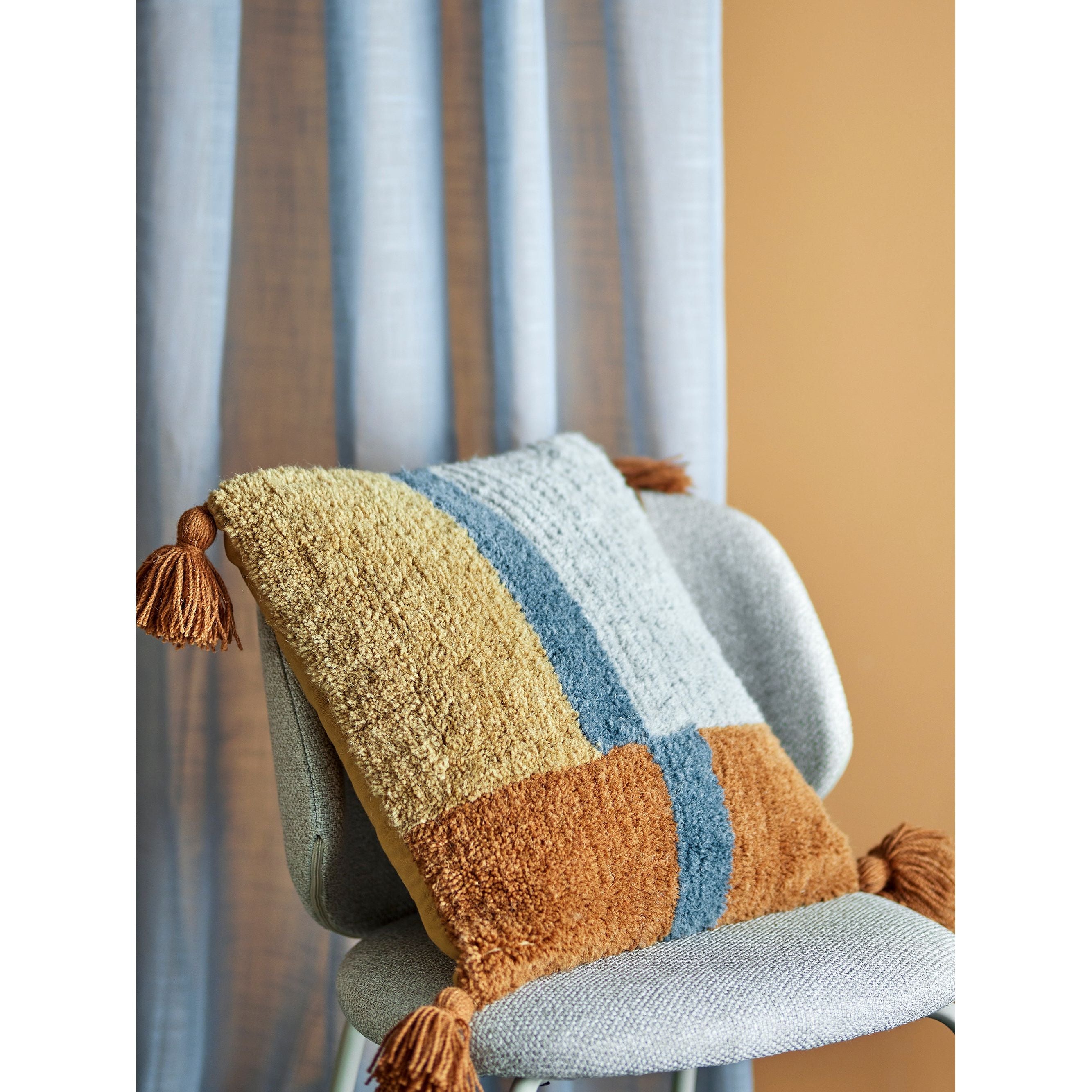 Bloomingville Centro Kudde, Blå, Ull