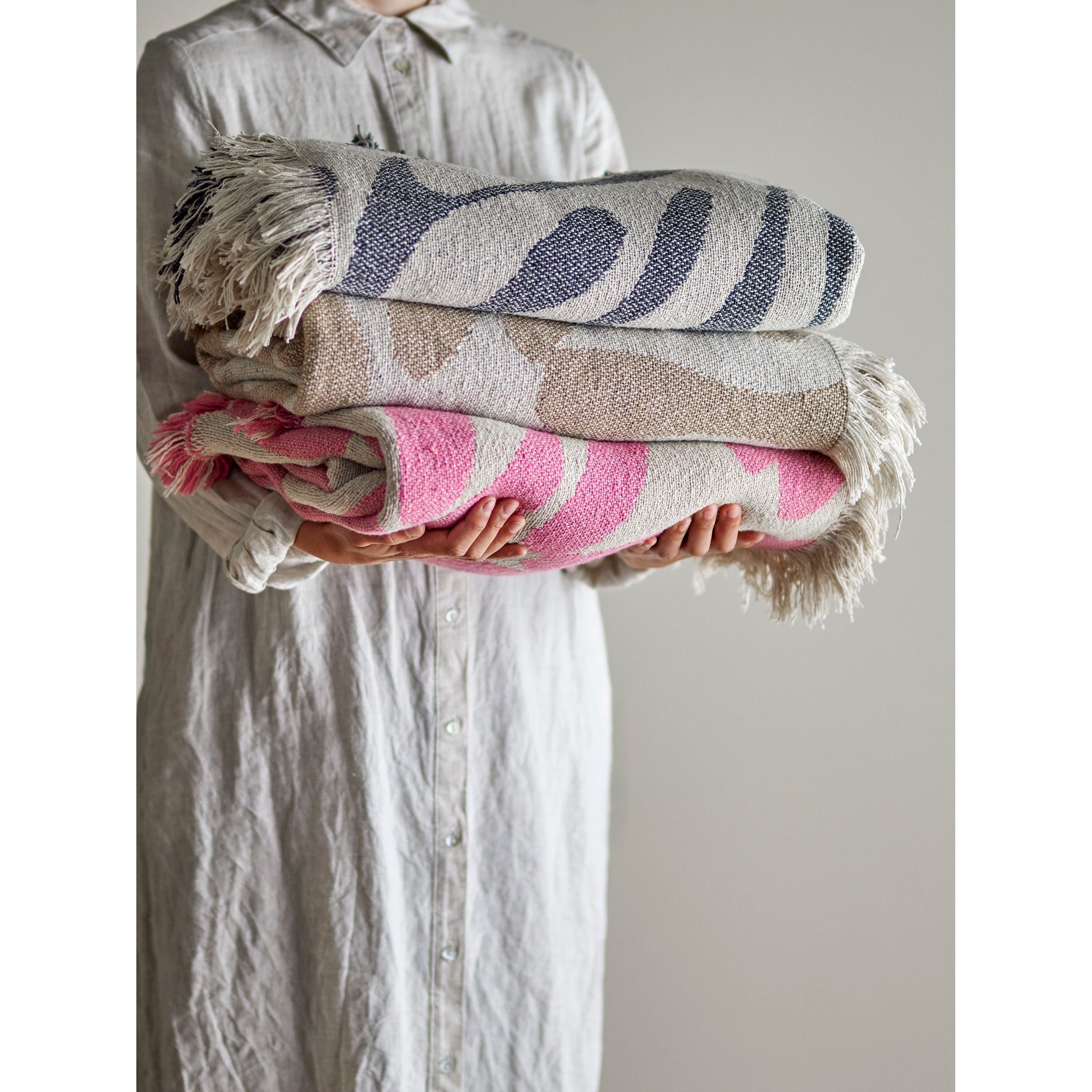 Bloomingville Alk Pläd, Brun, Återvunnen Bomull