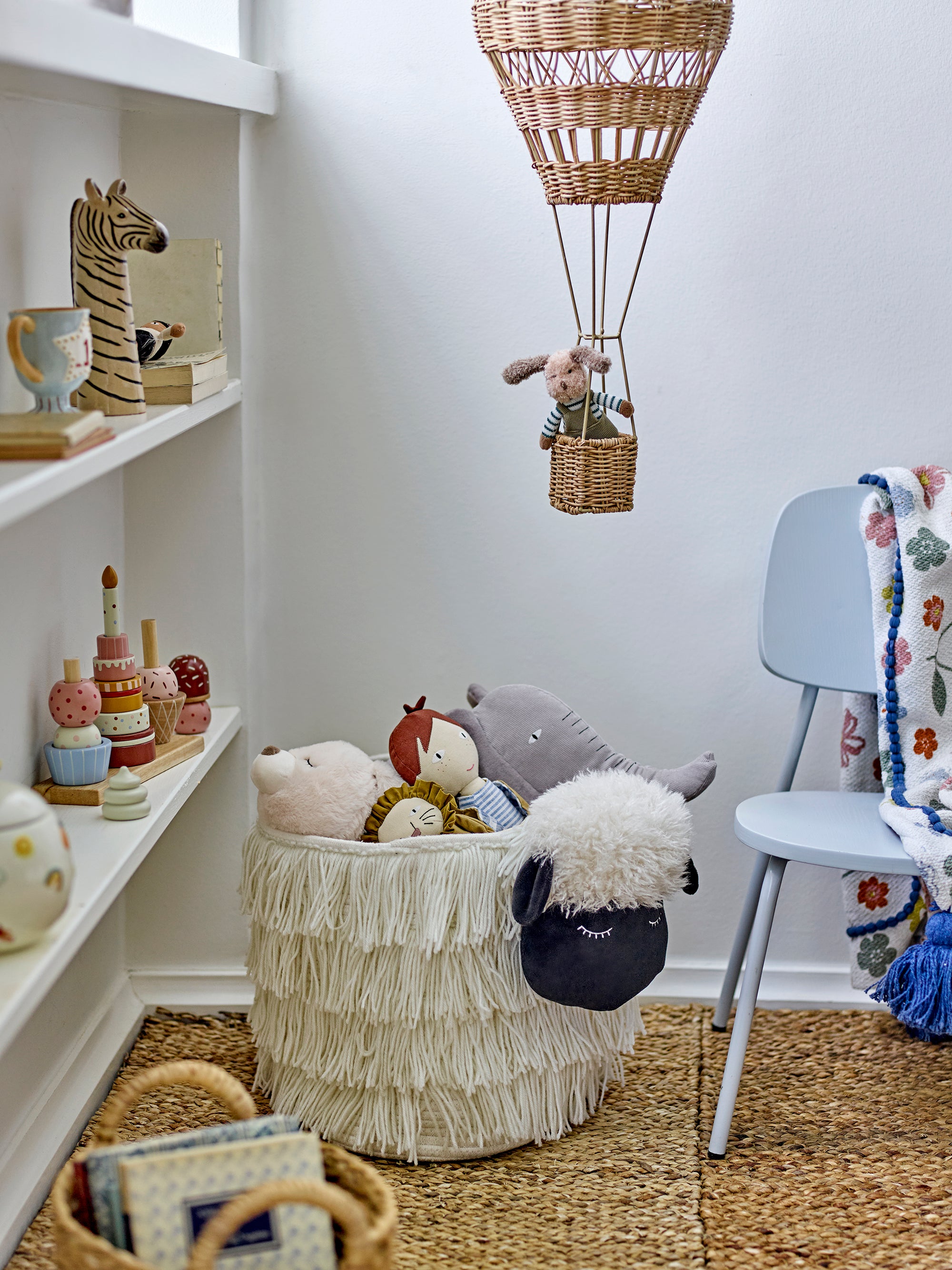 Bloomingville Mini Dolly Korg, Vit, Polyester