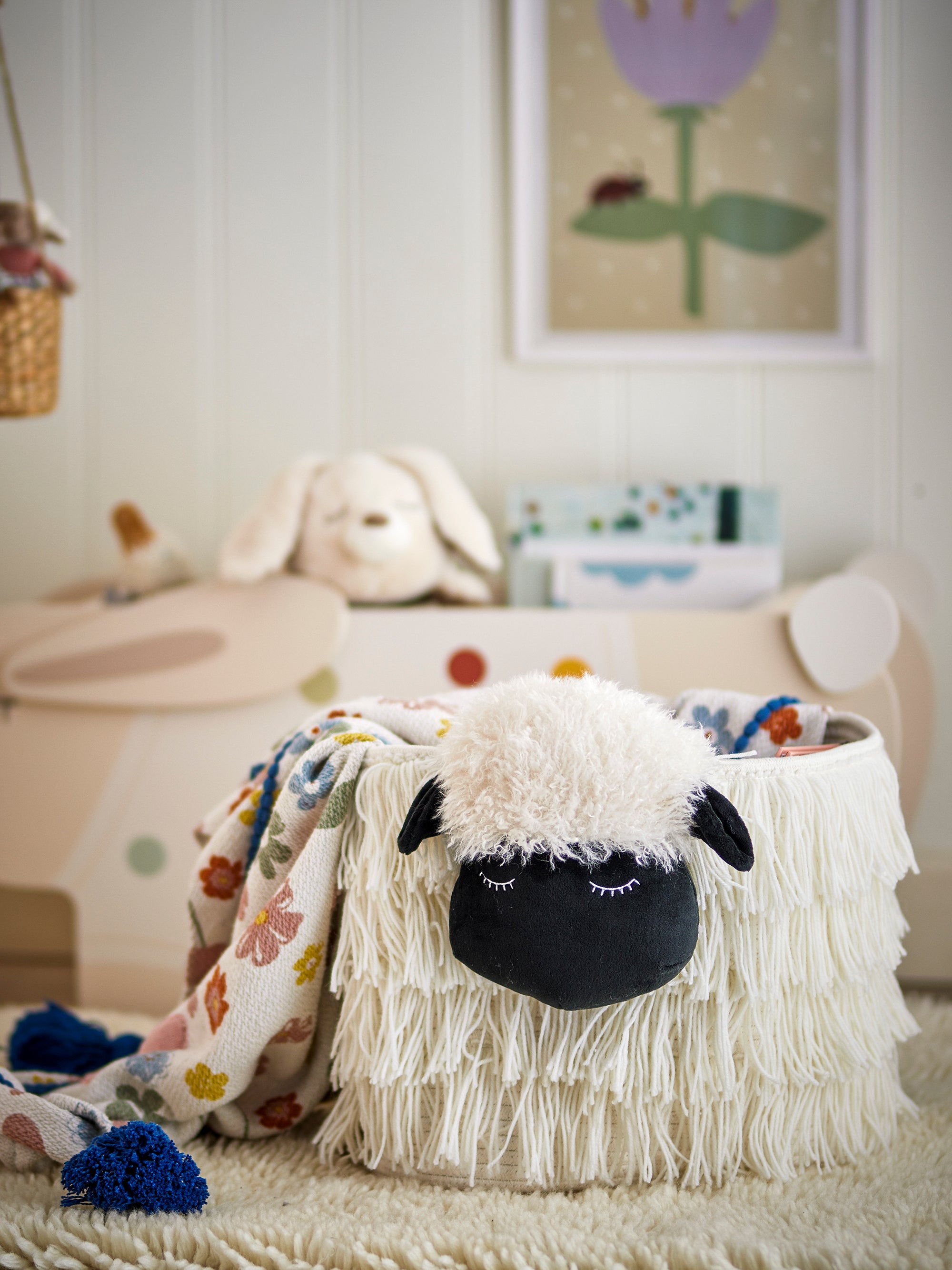 Bloomingville Mini Dolly Korg, Vit, Polyester