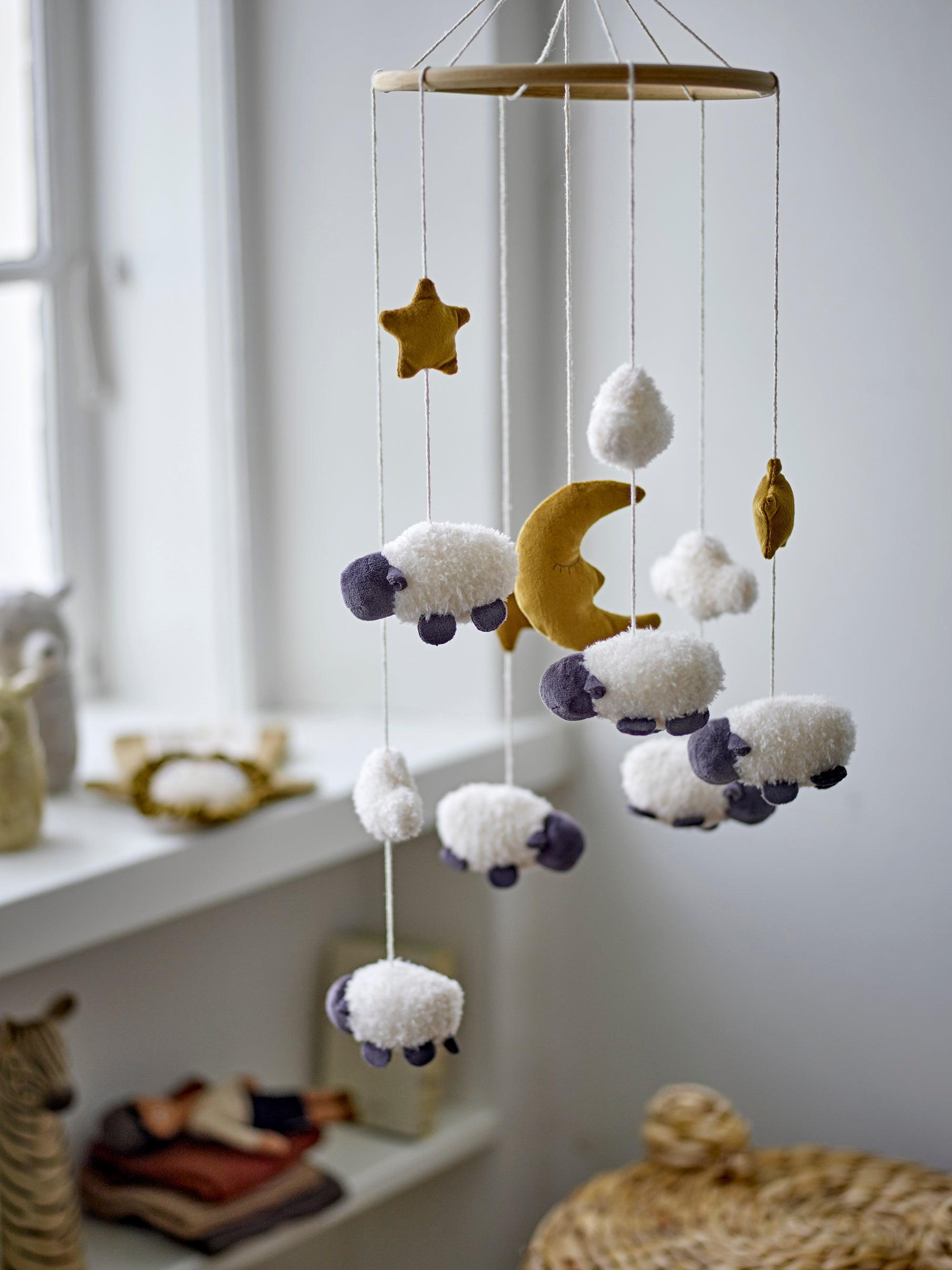 Bloomingville Mini Dolly Mobil, Vit, Polyester