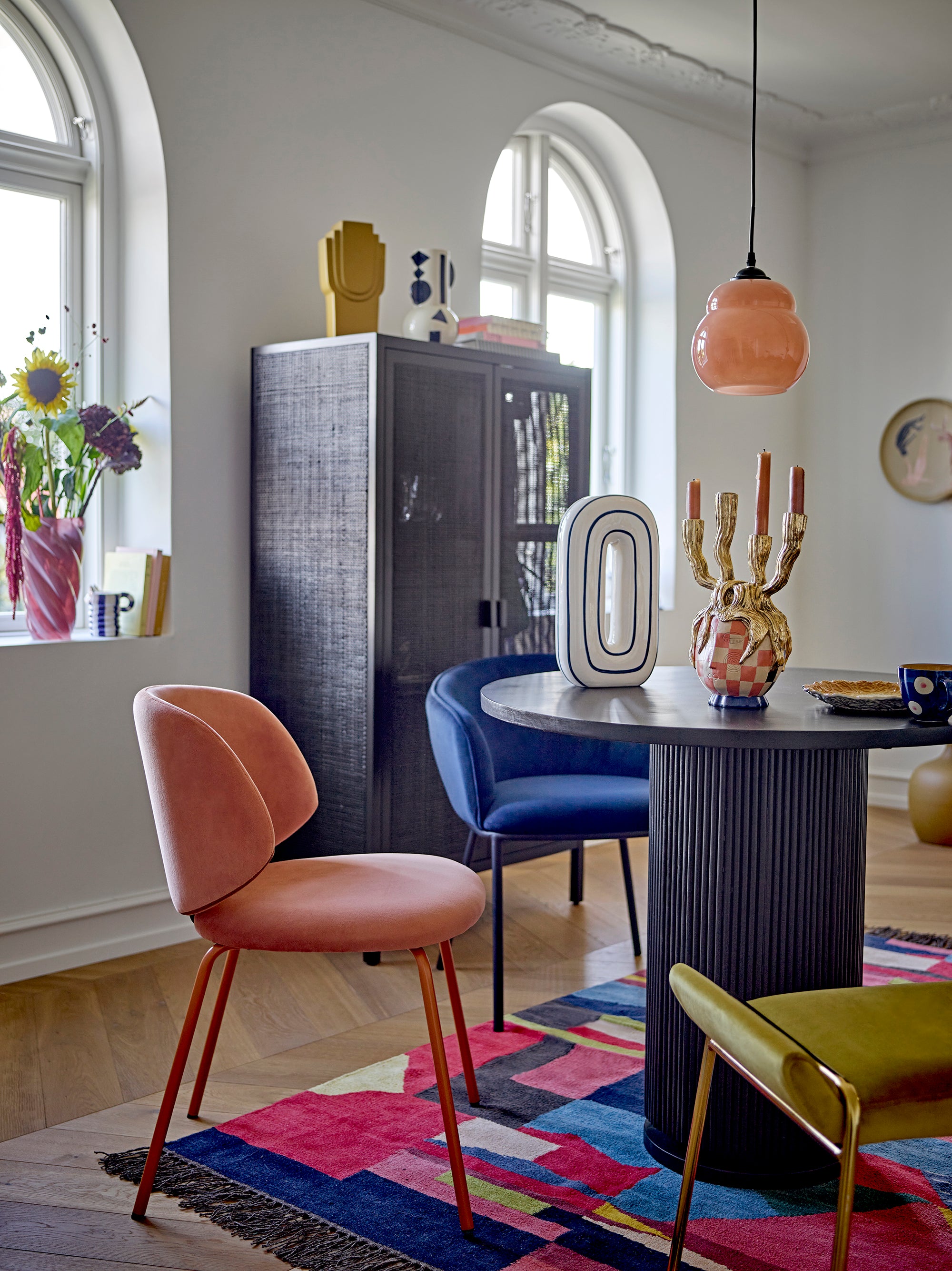 Bloomingville Graphica Vas, Blå, Stengods