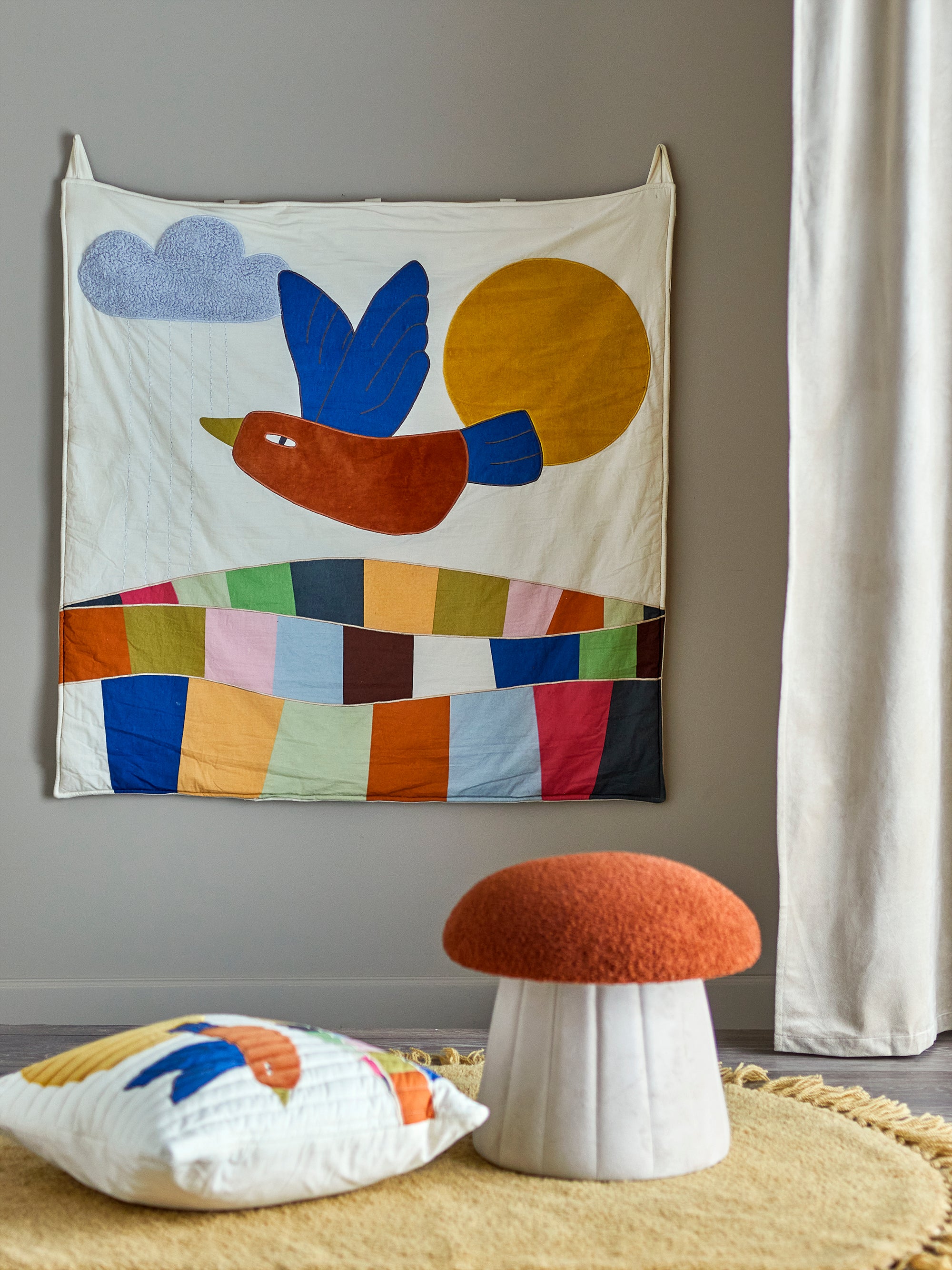 Bloomingville Mini Colorine Väggdekoration, Natur, Bomull