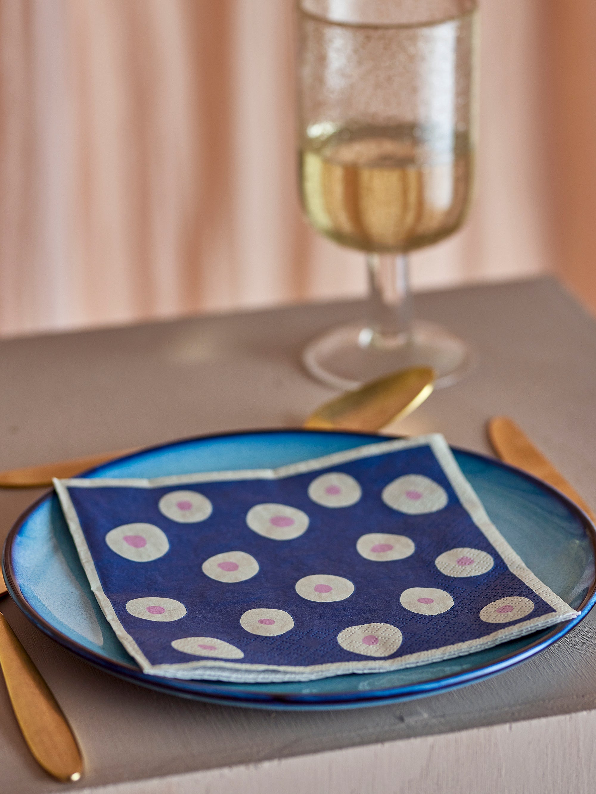 Bloomingville Eviaya Servett, Blå, FSC® Mix, Papper