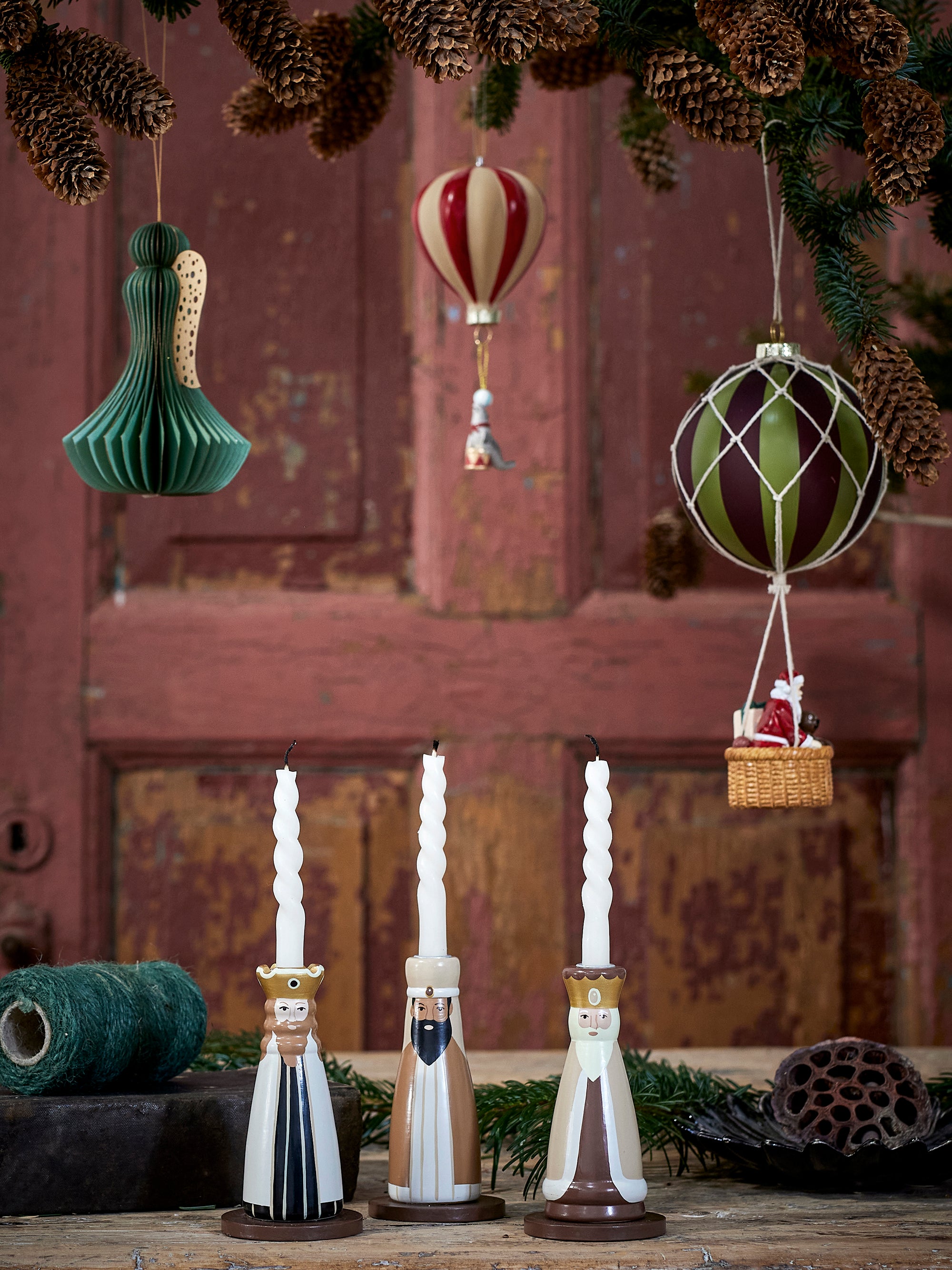 Bloomingville Betiel Ljushållare, Flerfärgad, FSC®100%, Bok