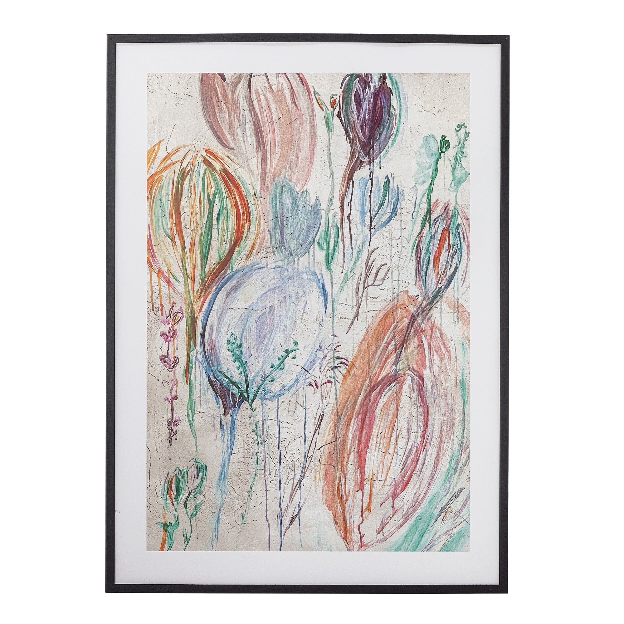 Bloomingville Francine Illustration med Ram, Flerfärgad, Furu