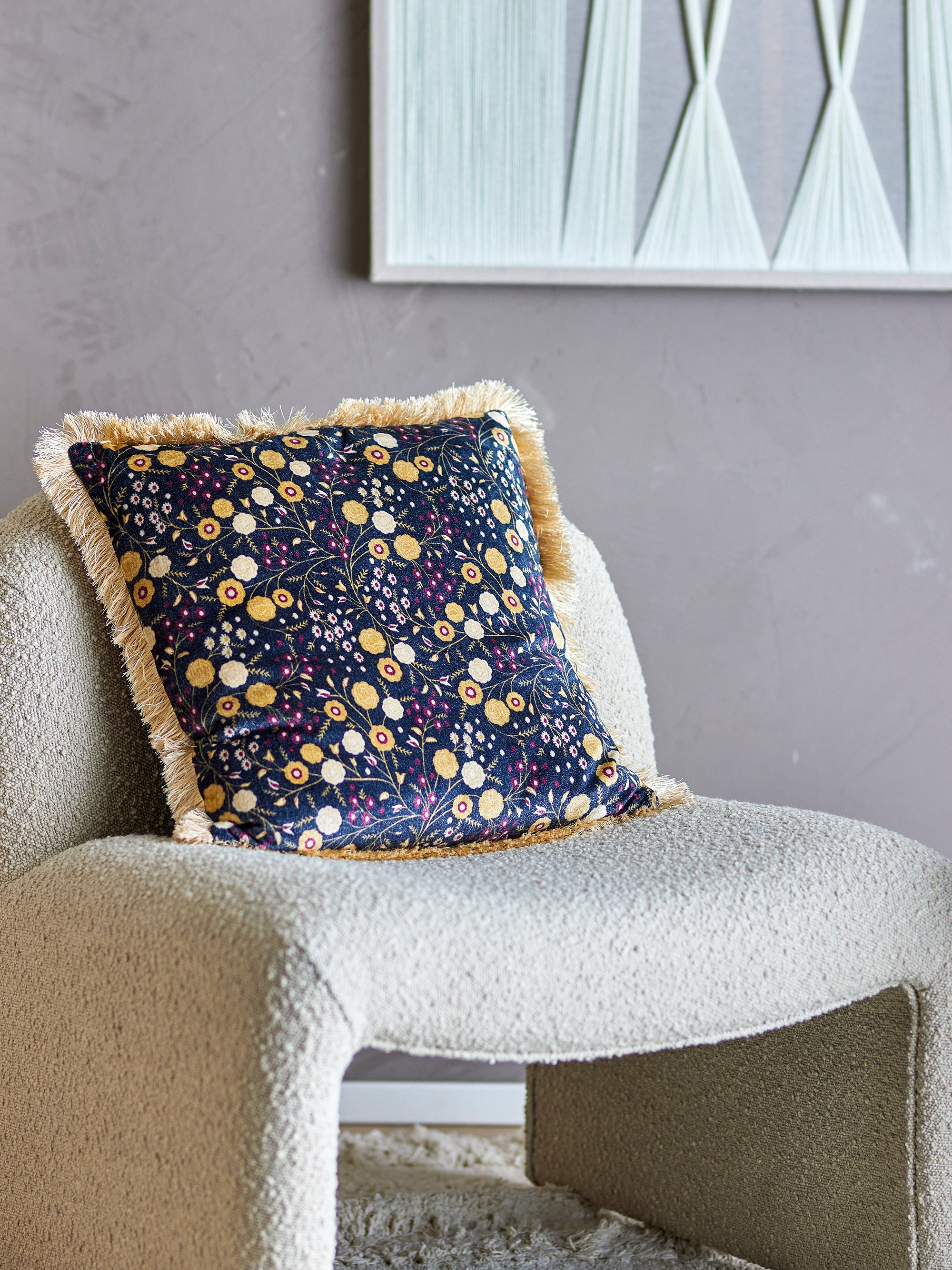 Bloomingville Eydis Kuddfodral, Blå, Viskos