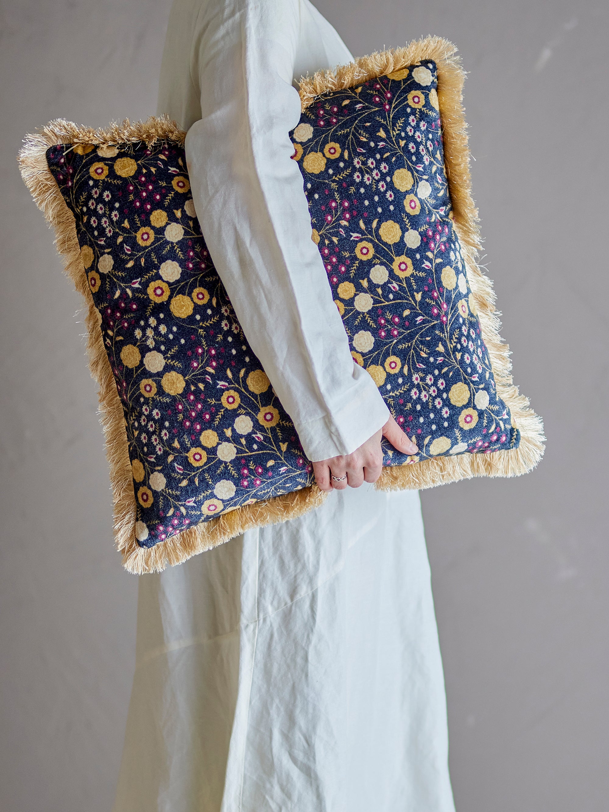 Bloomingville Eydis Kuddfodral, Blå, Viskos