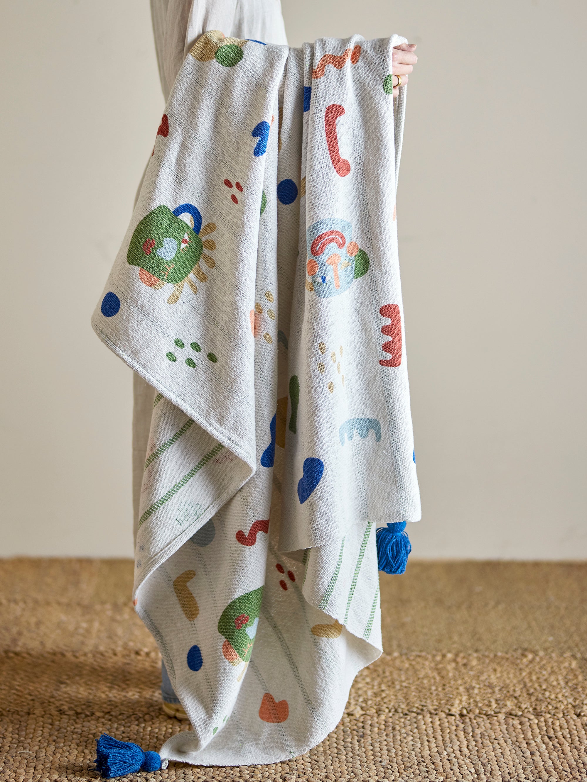 Bloomingville Mini Sylvie Pläd, Multi, Återvunnen Bomull