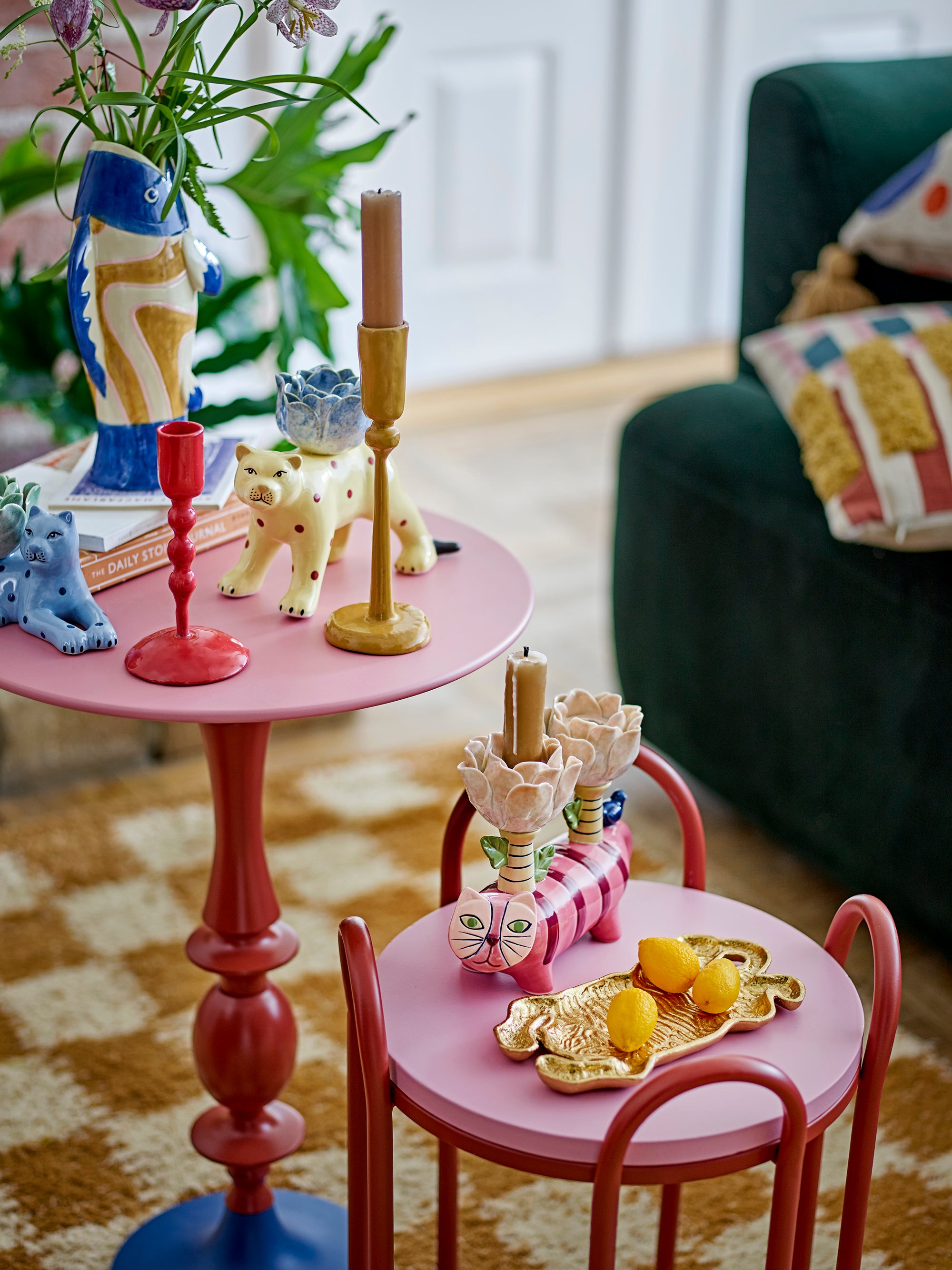 Bloomingville Rory Ljushållare, Multi, Stengods