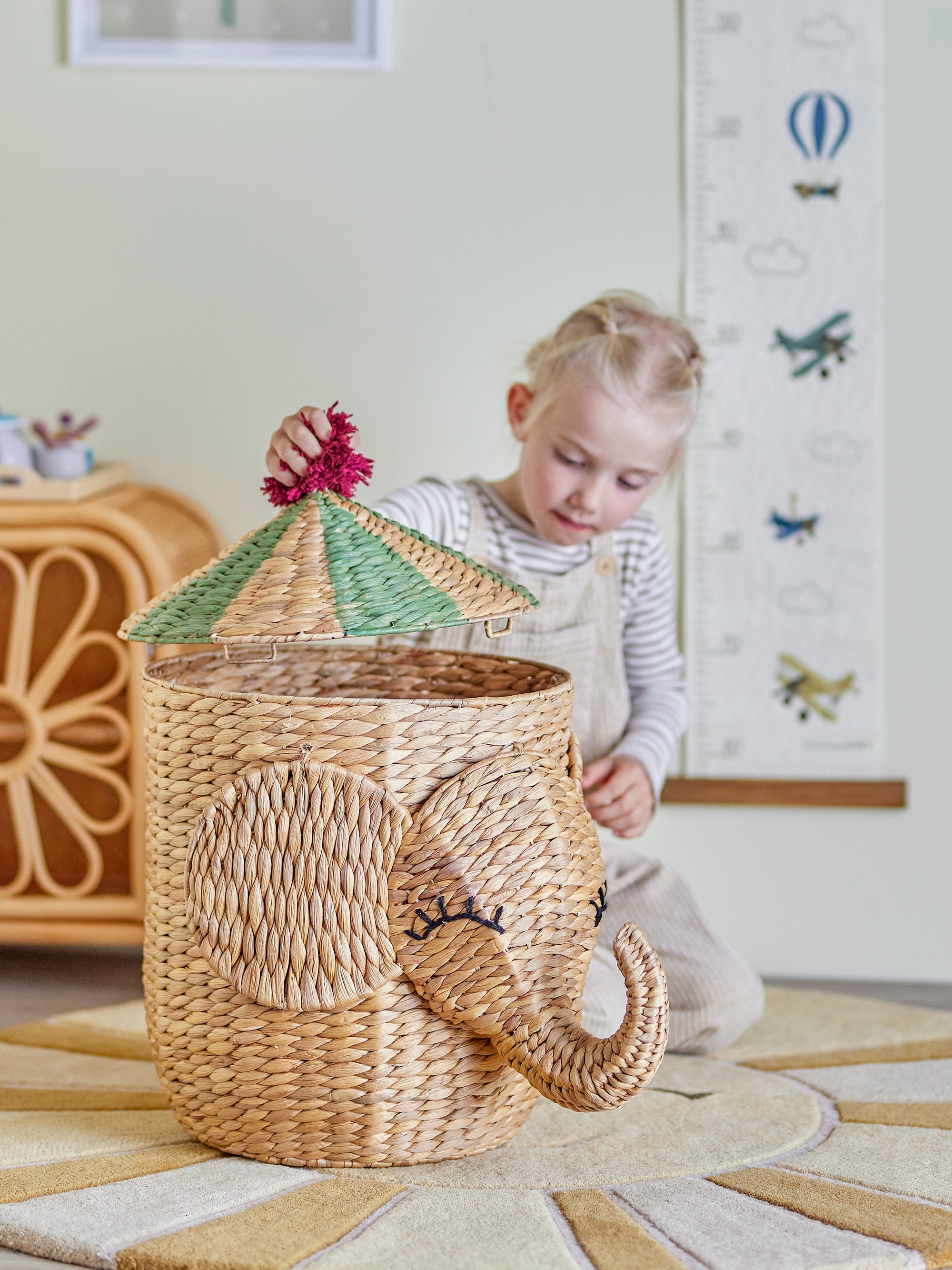 Bloomingville Mini Bobo Korg med Lock, Natur, Vattenhyacint