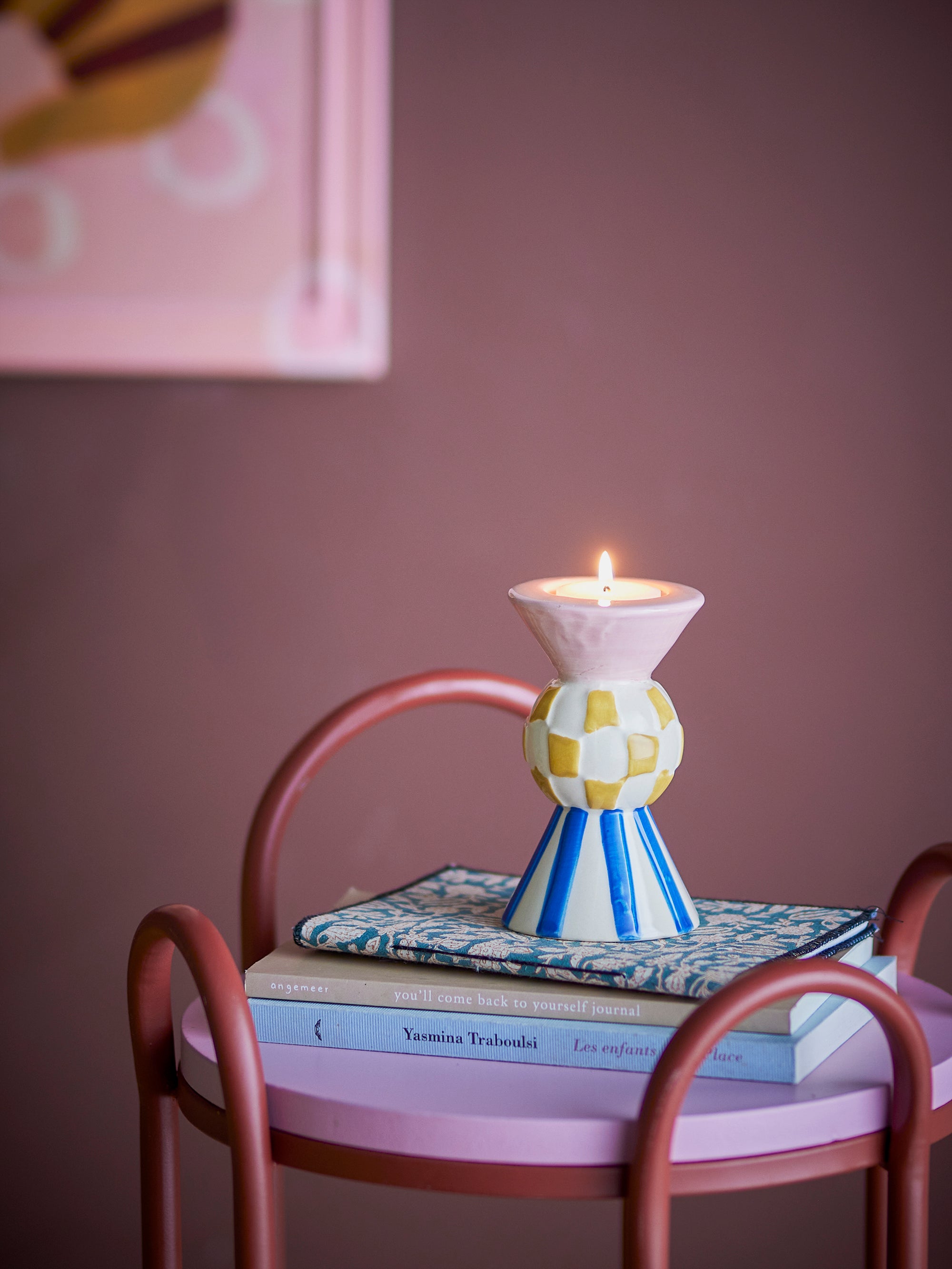 Bloomingville Bob Votiv- & Ljuslykta, Multi, Stengods