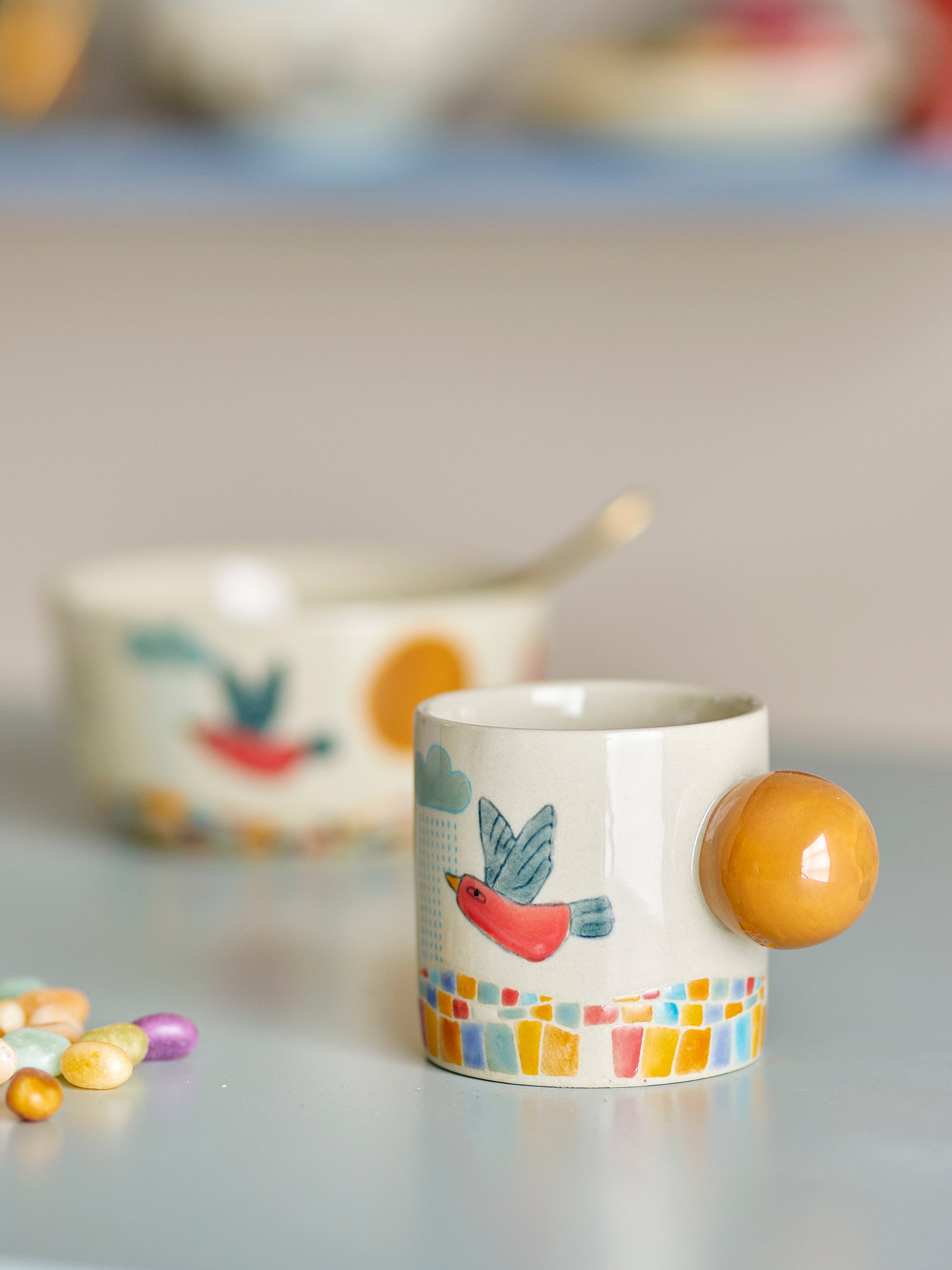 Bloomingville Mini Colorine Kopp, Natur, Stengods