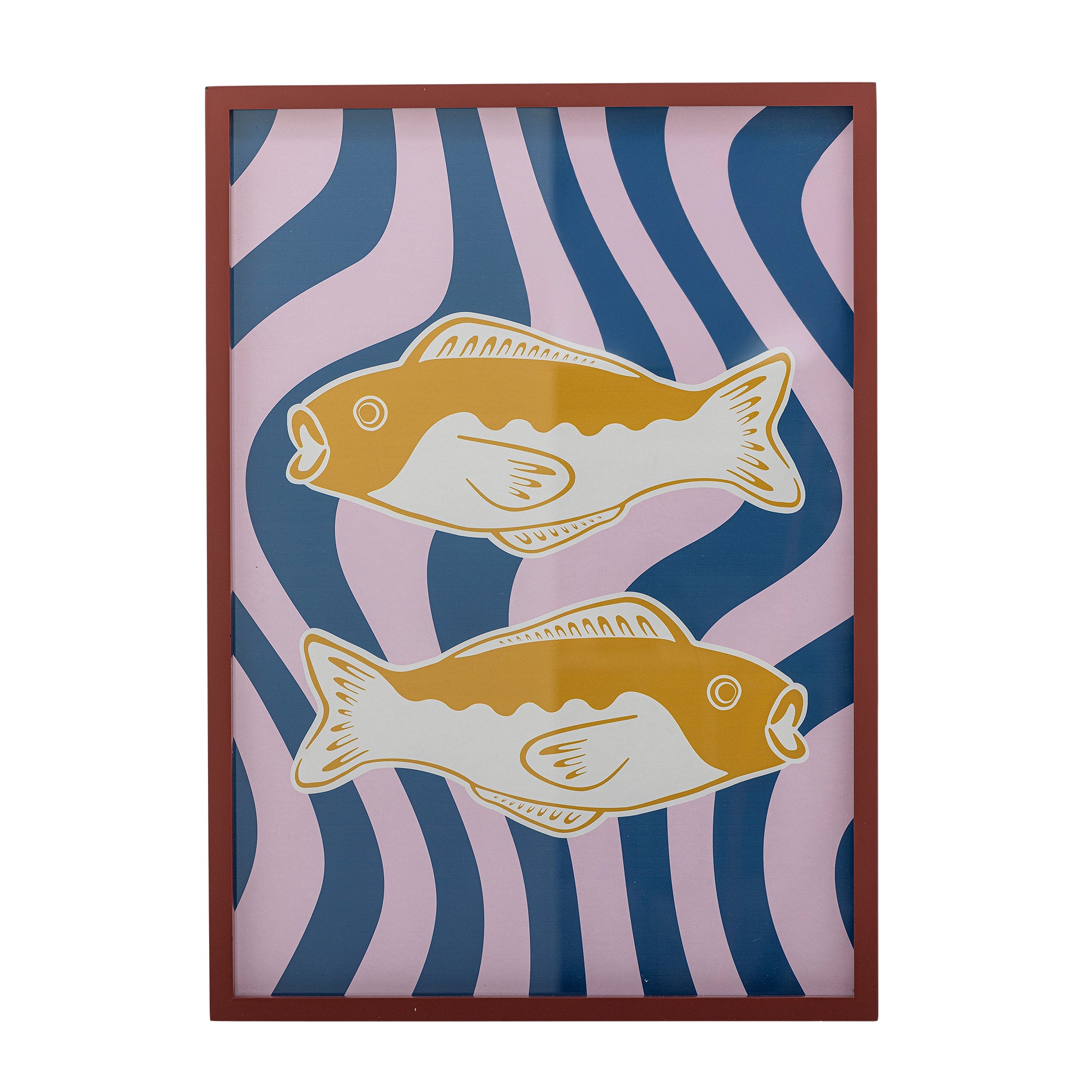 Bloomingville Remy Illustration med Ram, Flerfärgad, Granträ