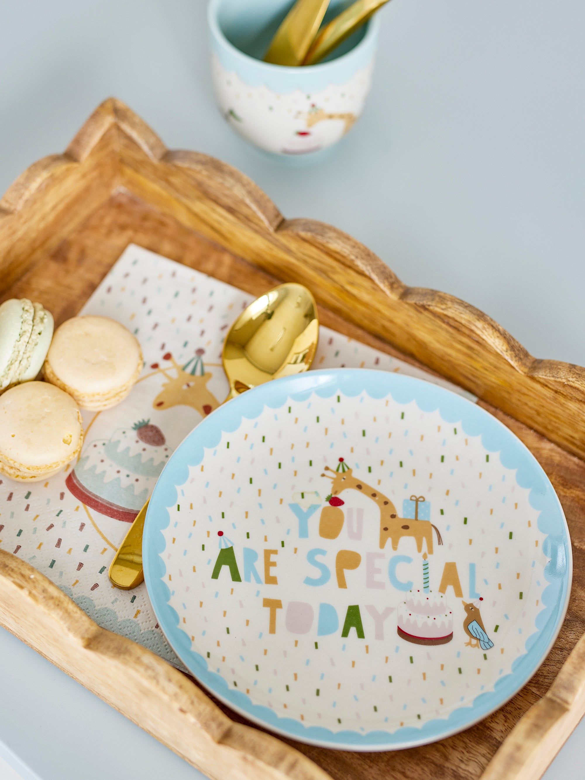 Bloomingville Mini Celebrate Tallrik, Blå, Stengods