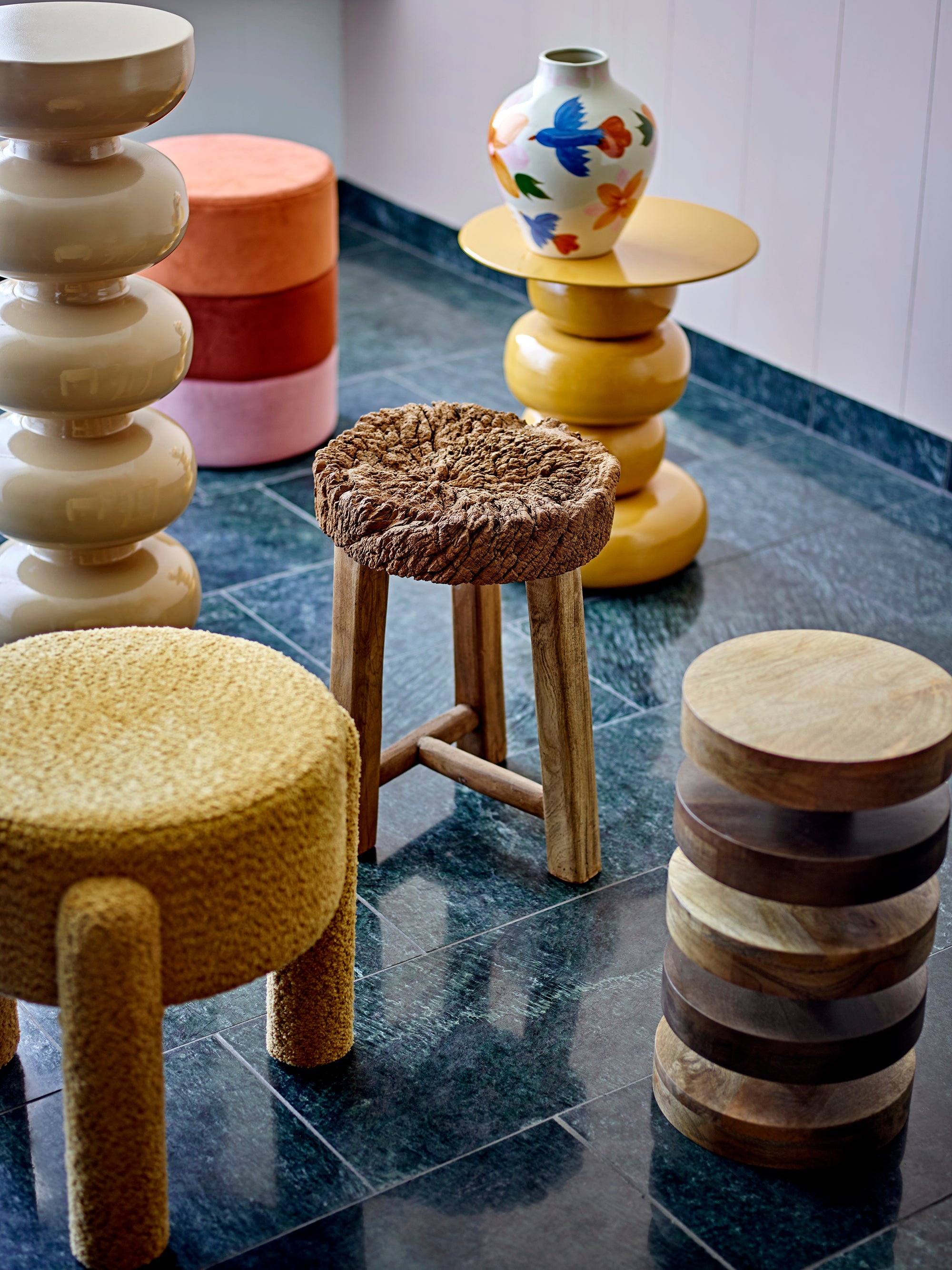 Bloomingville Bruno Pall, Gul, Polyester