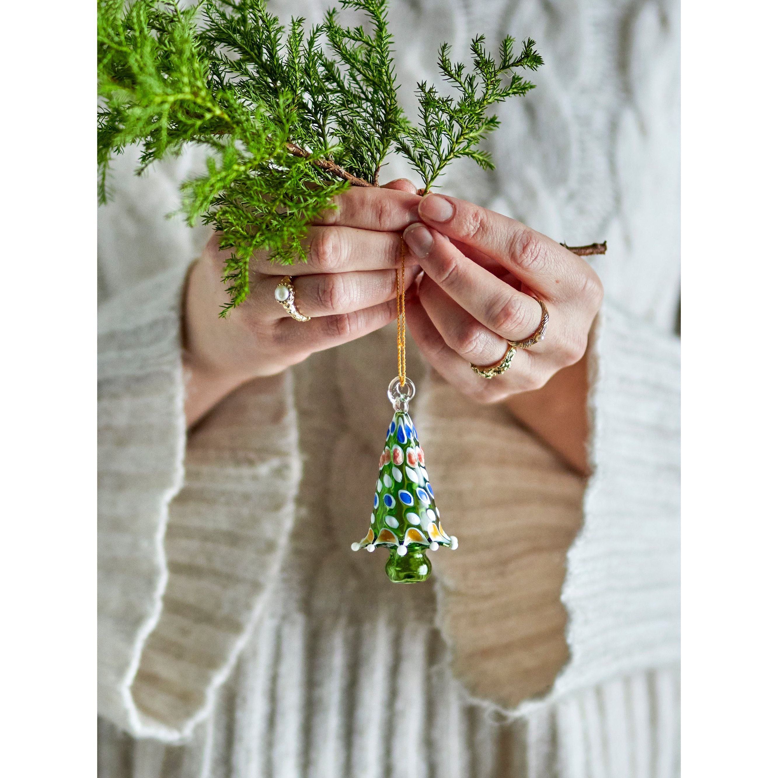 Bloomingville Cherlyn Dekoration, Grön, Glas