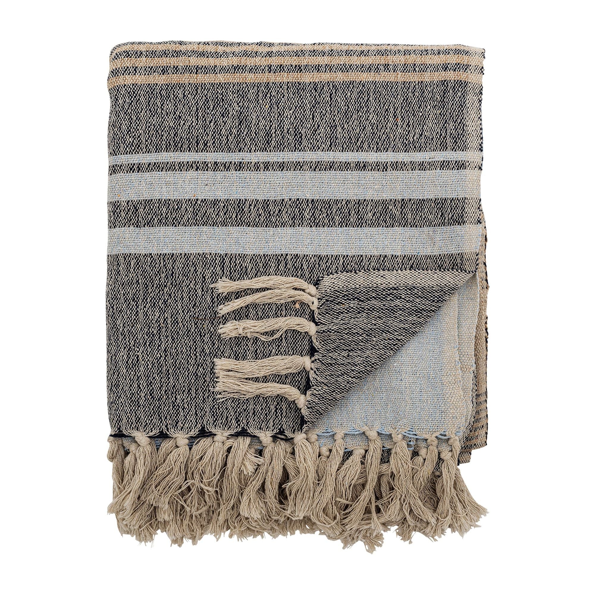 Creative Collection Ferrara Pläd, Blå, Återvunnen Bomull