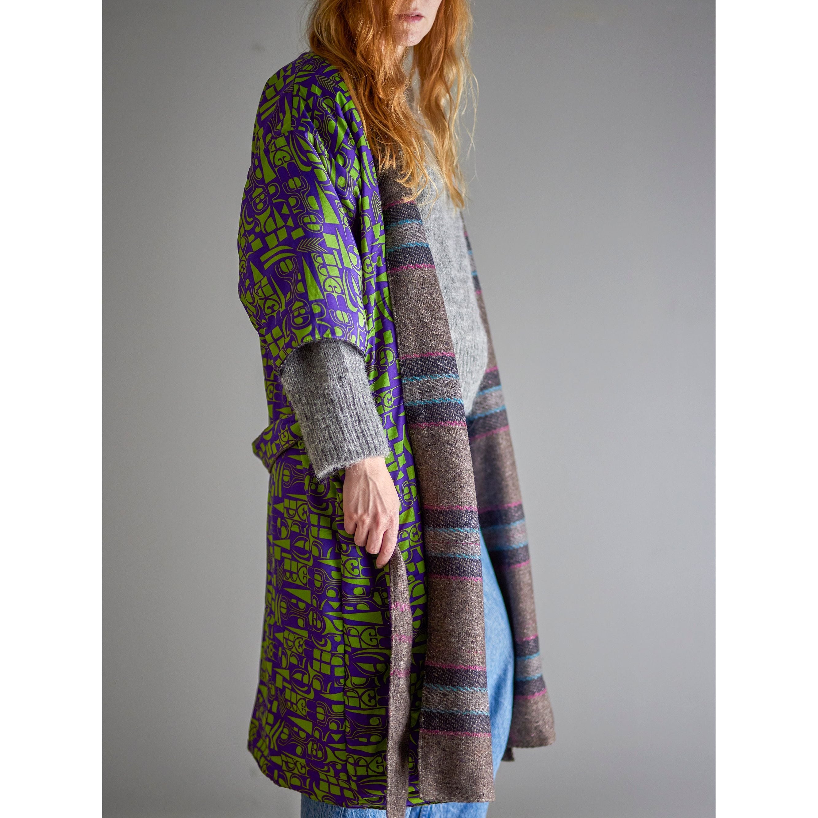 Creative Collection Rieti Kimono, Grå, Återvunnen