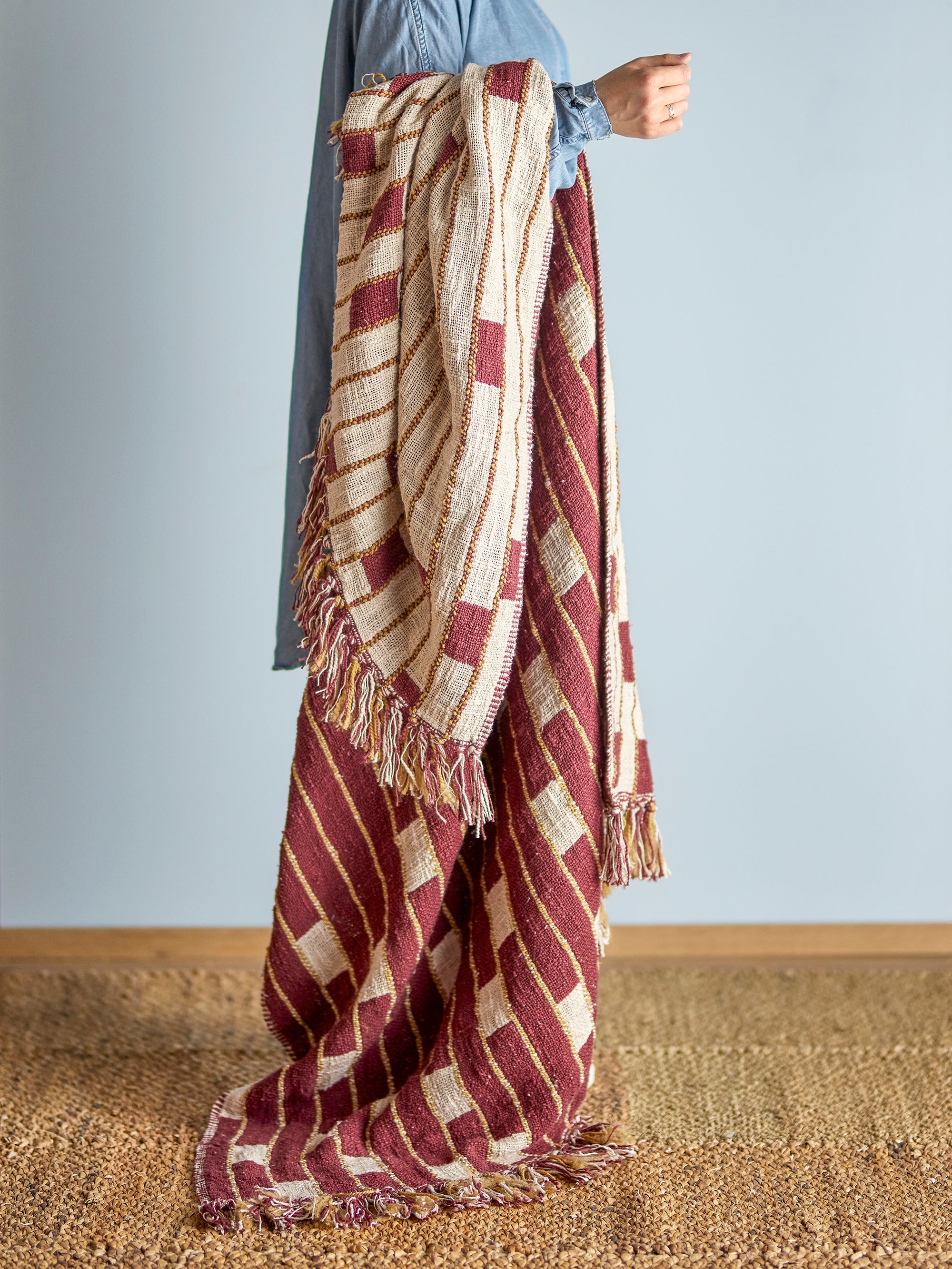 Bloomingville Cang Pläd, Röd, Bomull