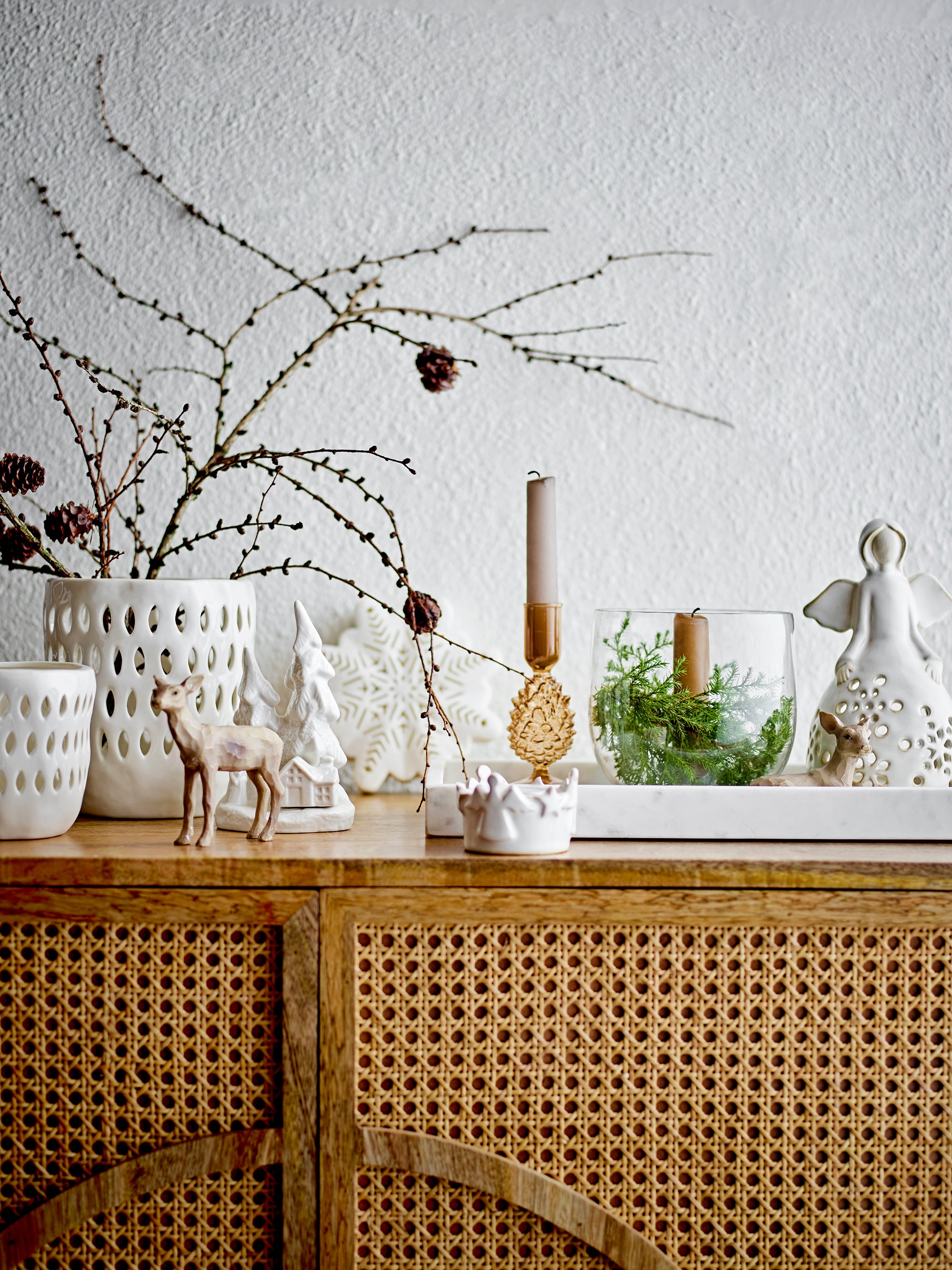 Bloomingville Majsa Bricka, Vit, Marmor