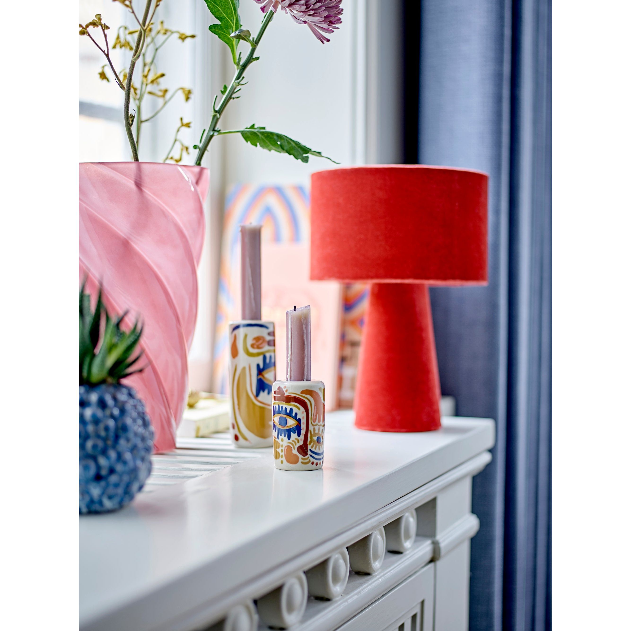 Bloomingville Emmie Bordslampa, Röd, Polyester