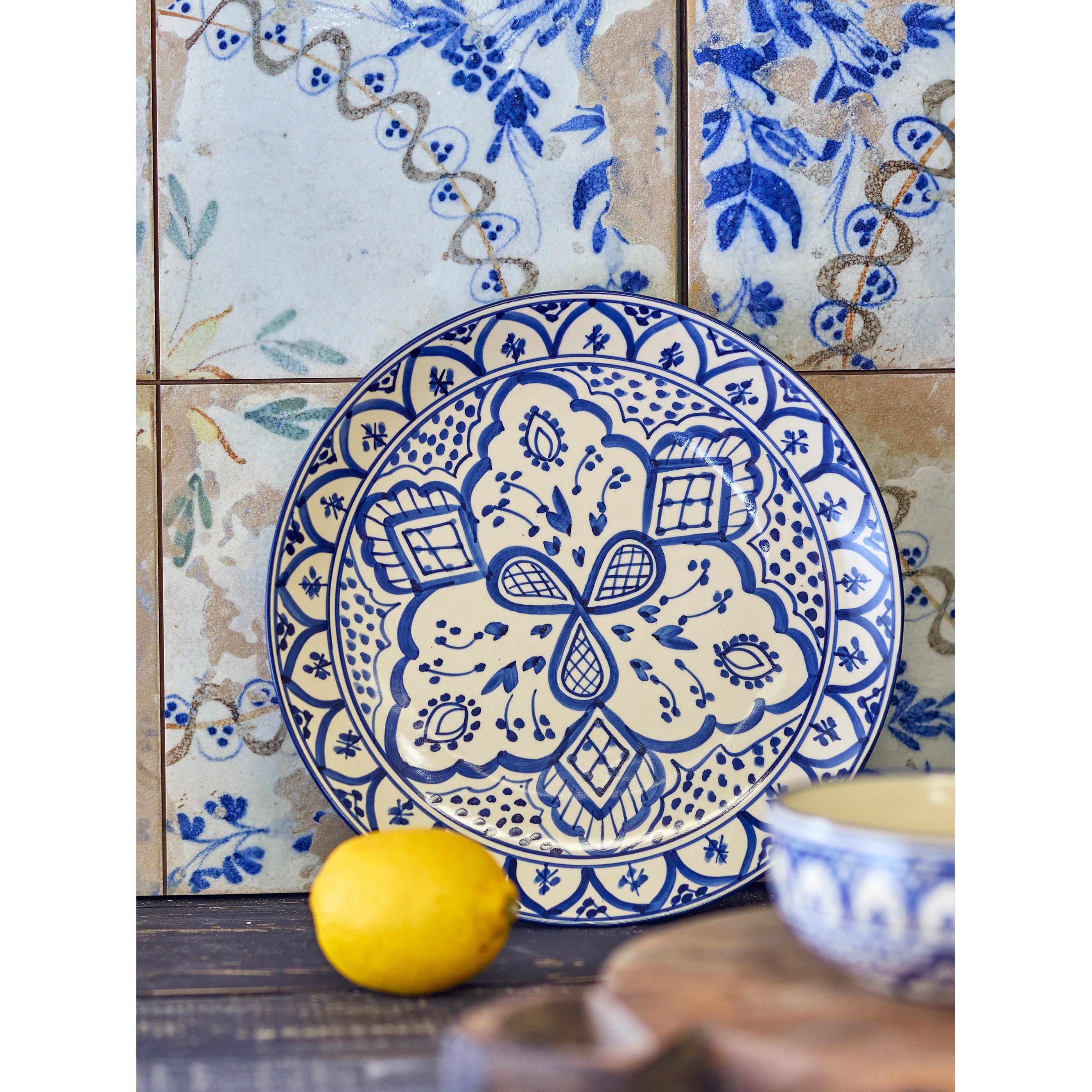 Creative Collection Karlie Tallrik, Blå, Stengods