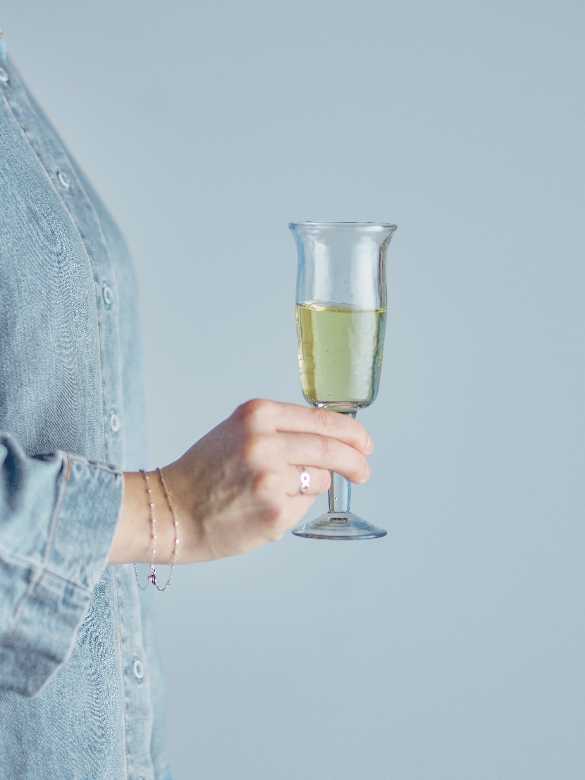 Bloomingville Asha Vinglas, Klart, Återvunnet Glas