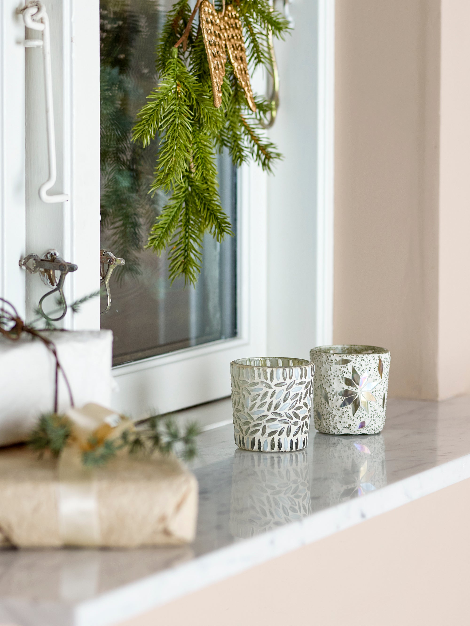 Bloomingville Myr Votivljus, Vit, Glas