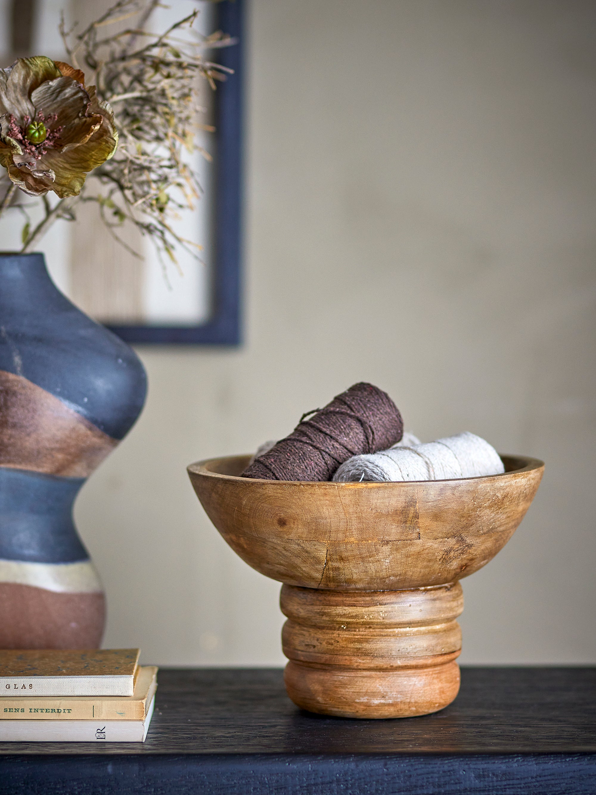 Bloomingville Nanuka Piedestal Skål, Natur, FSC 100%® Mango