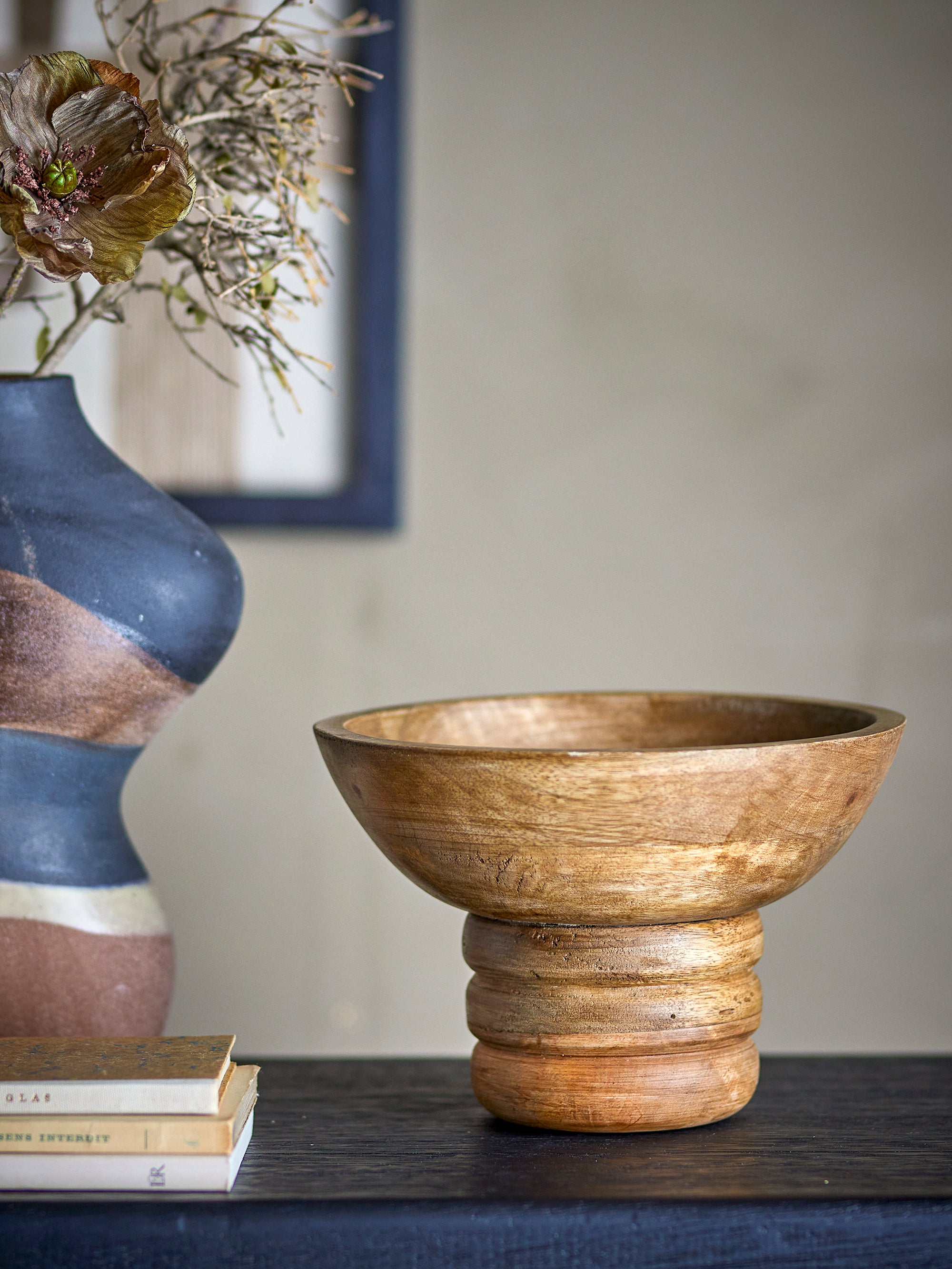 Bloomingville Nanuka Piedestal Skål, Natur, FSC 100%® Mango