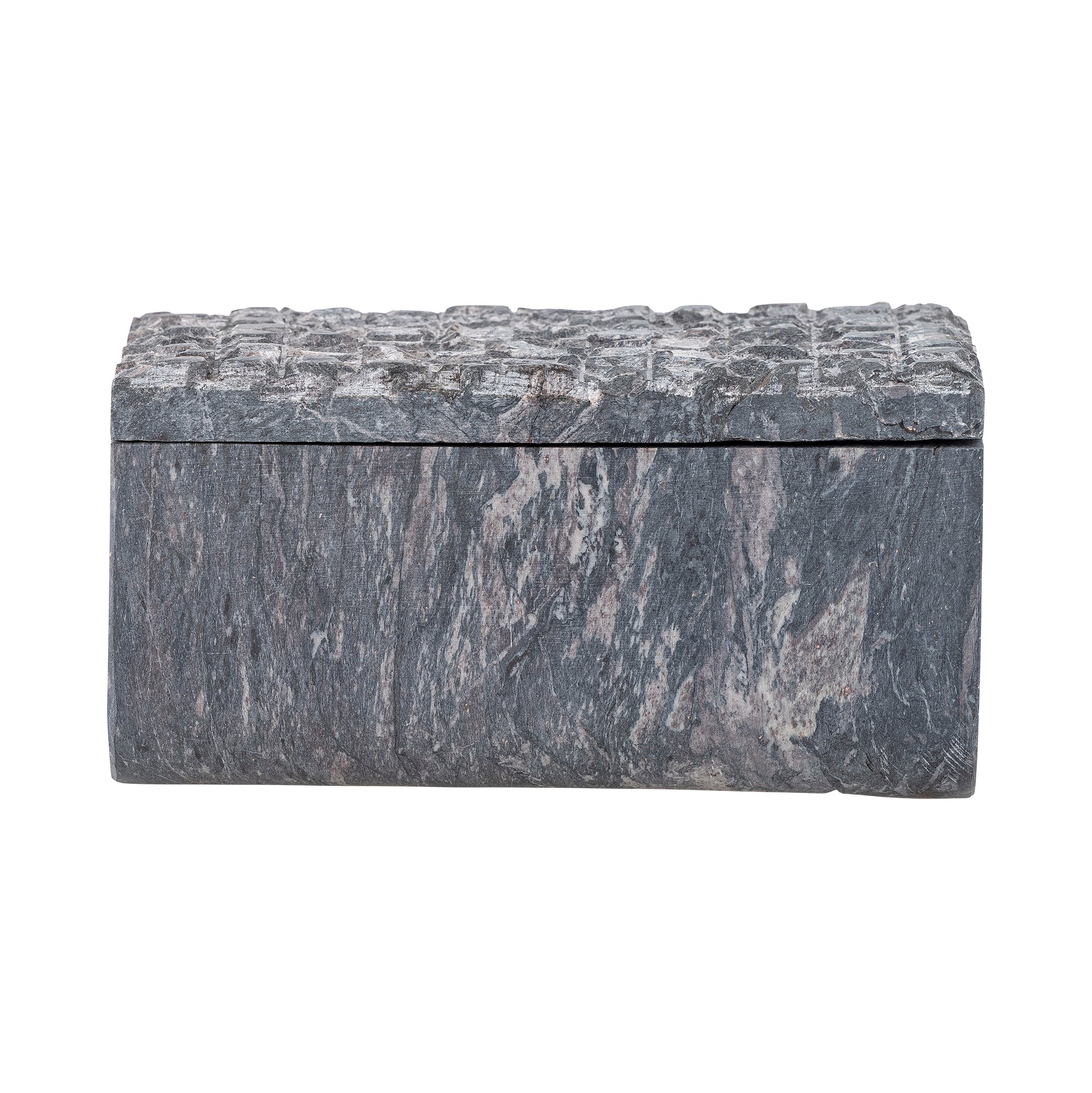 Bloomingville Nubia Box med lock, Grå, Täljsten